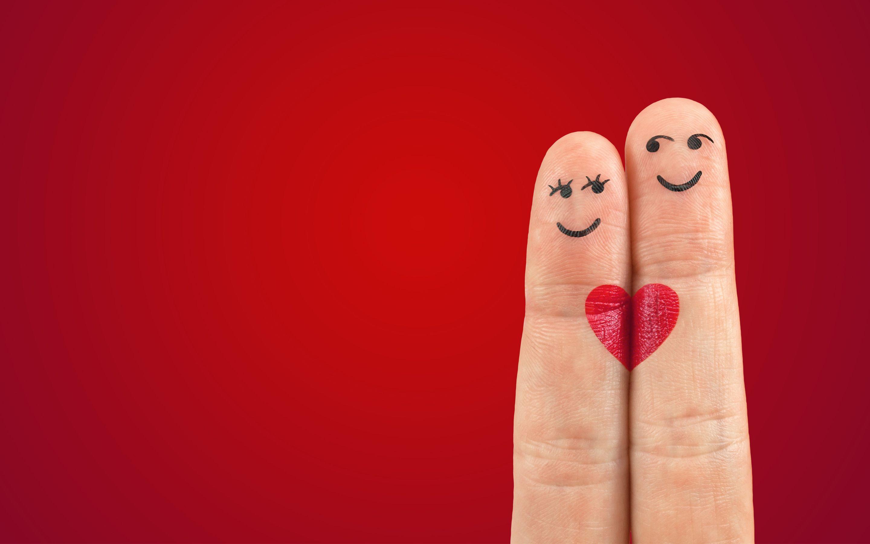 Love Pair Heart Fingers Wallpaper