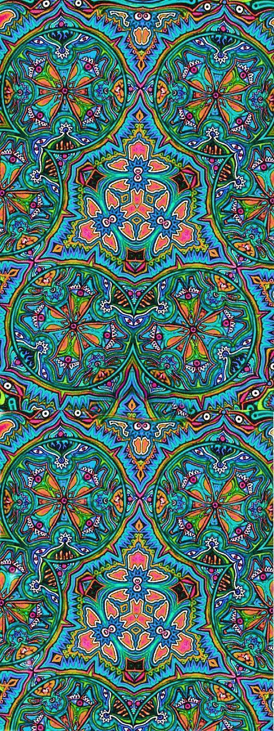 ☮ American Hippie Pattern Wallpaper. ☮ Art Pattern Design