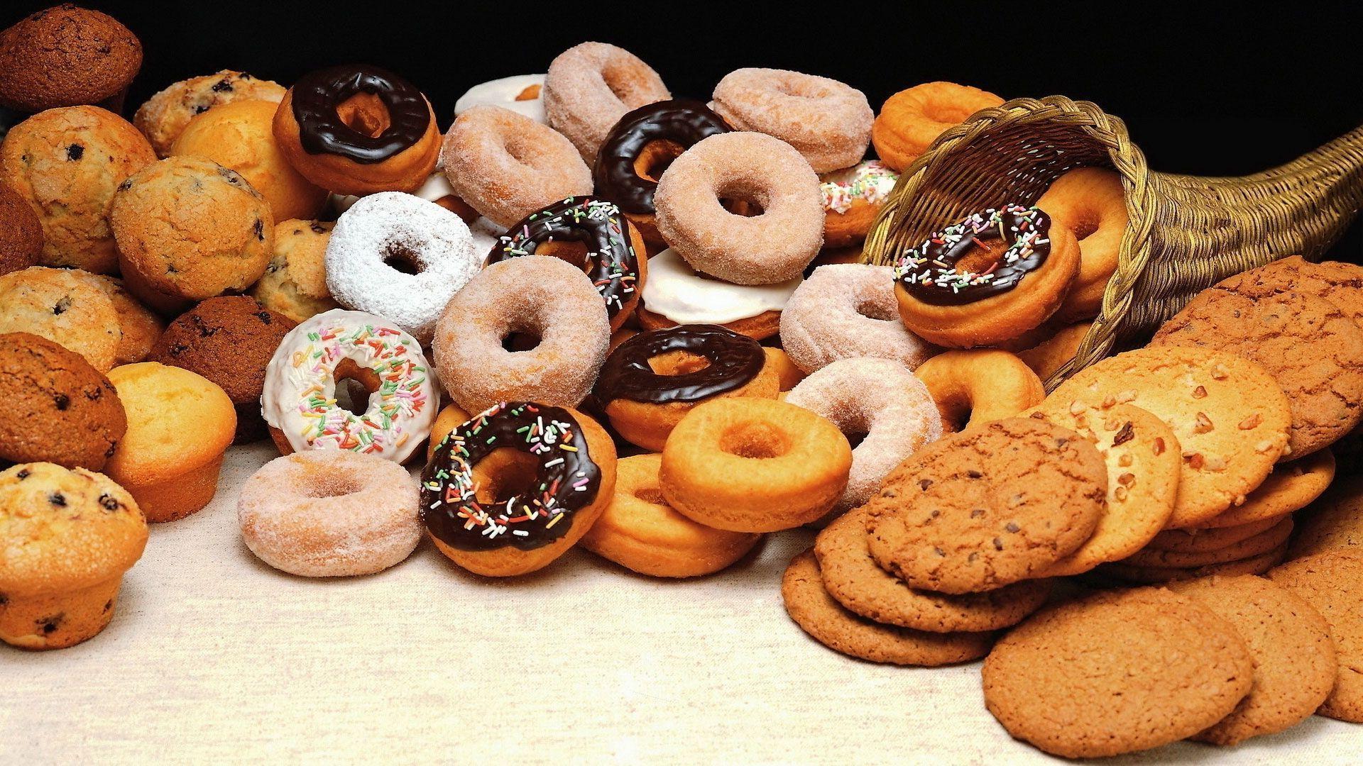 Sweets Bakery food Baked blender donuts