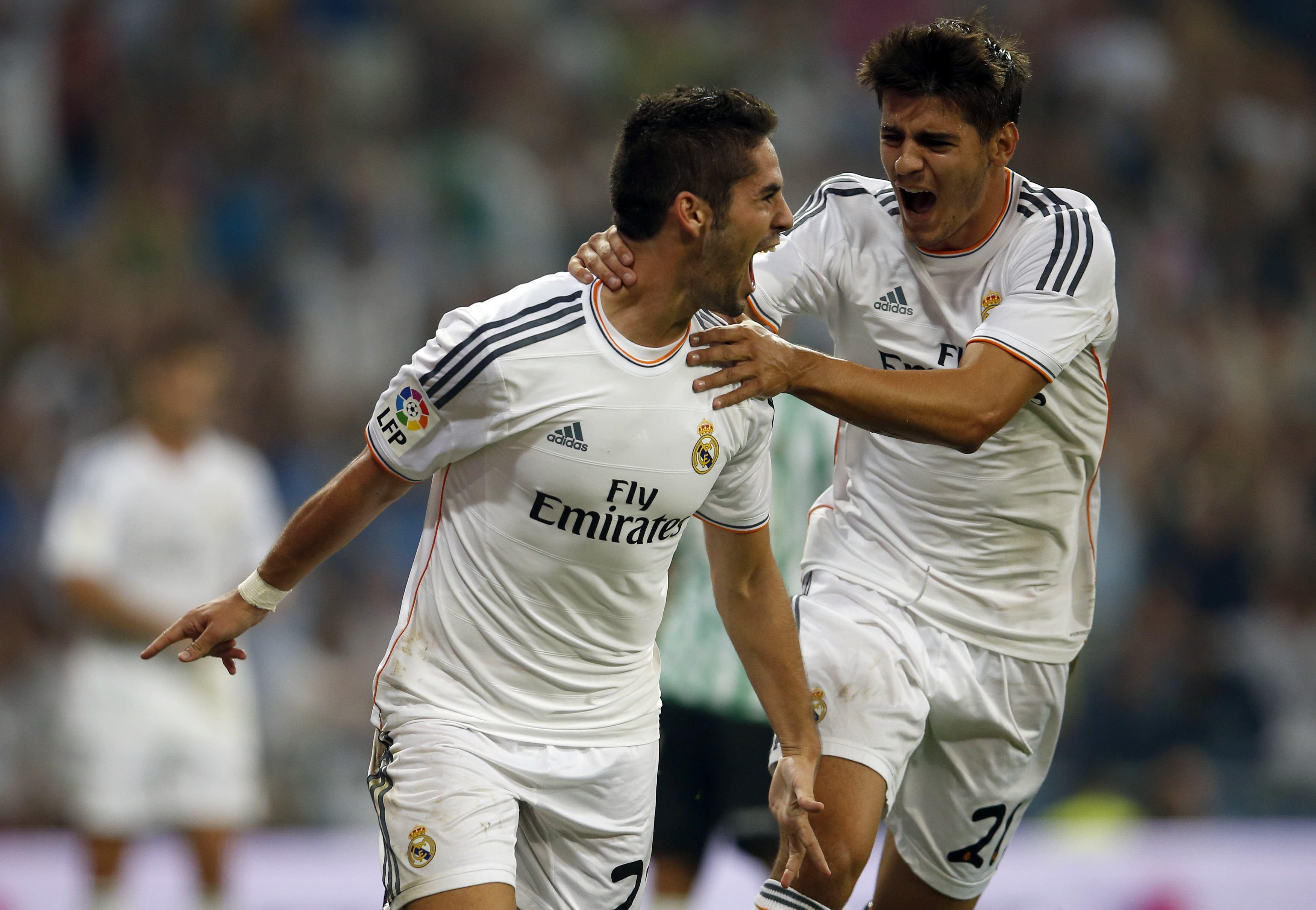 isco and alvaro morata real madrid 2014