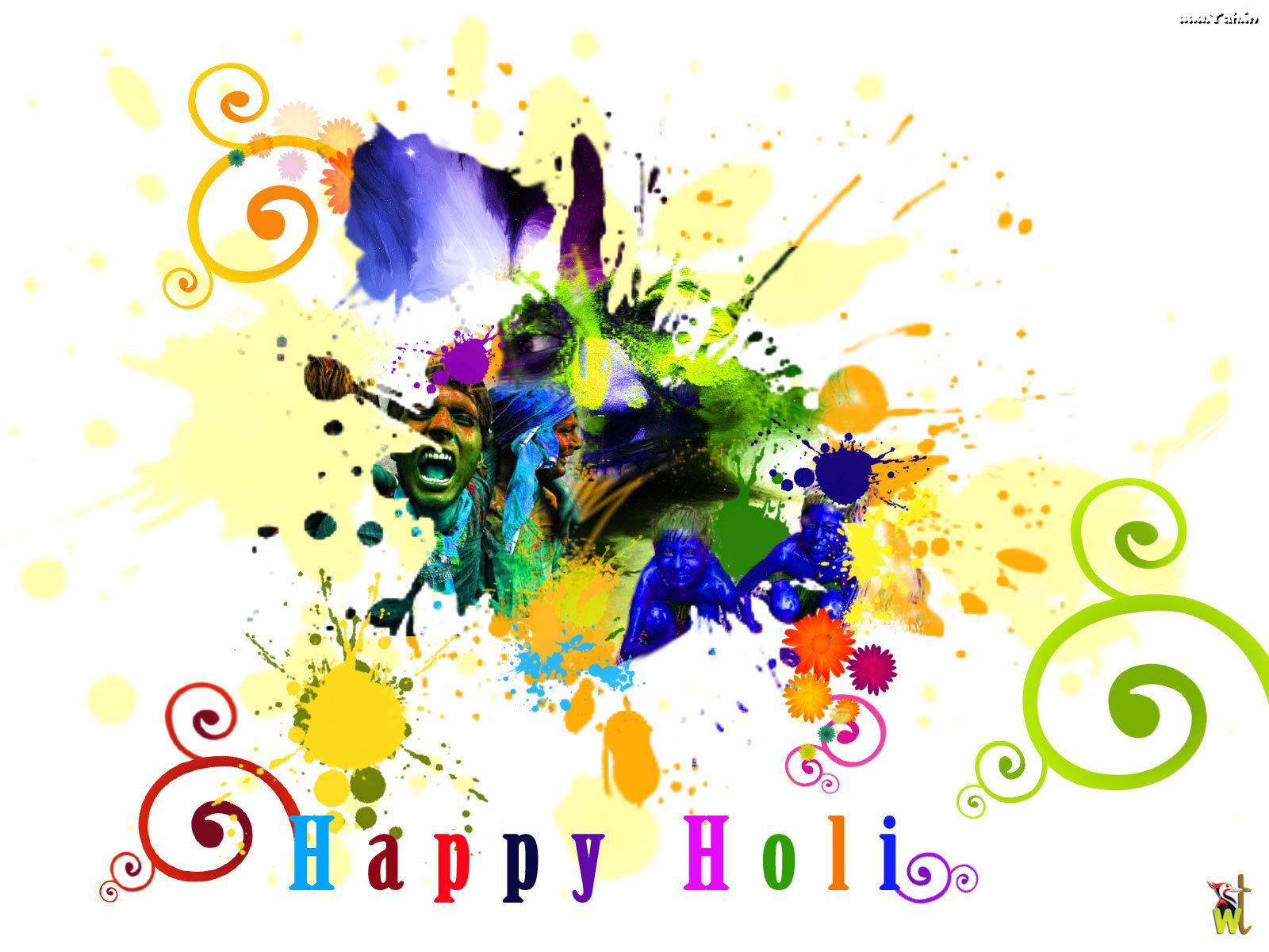 Happy Holi Widescreen HD Wallpaper 1600x1200