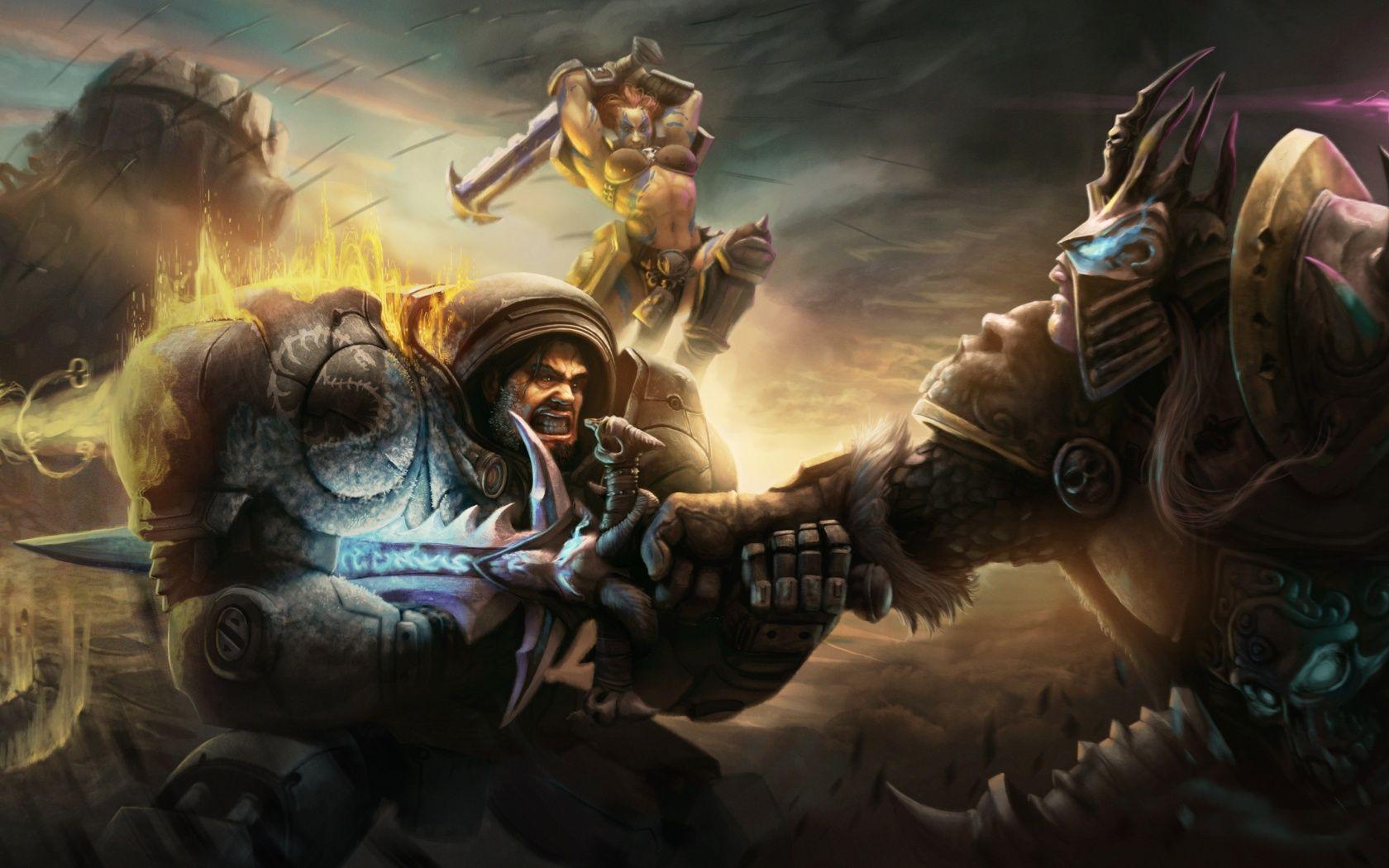 Heroes Of The Storm Battle Raynor Sonya And Arthas Wallpaper