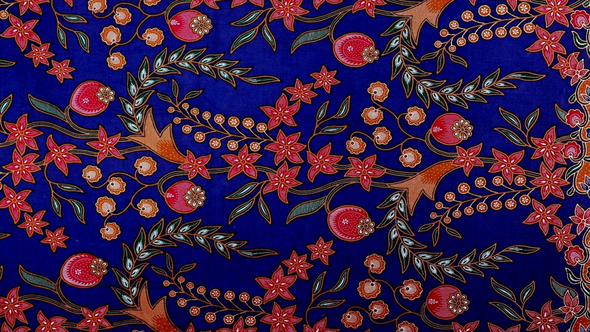 Download Wallpaper 1920x1080 Texture, Malaysia, Batik, Fabric