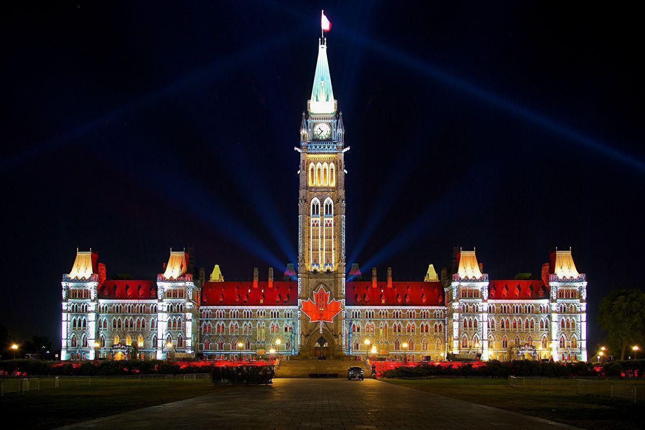 Wallpaper Canada Houses Ottawa Parliament Hill Design Night