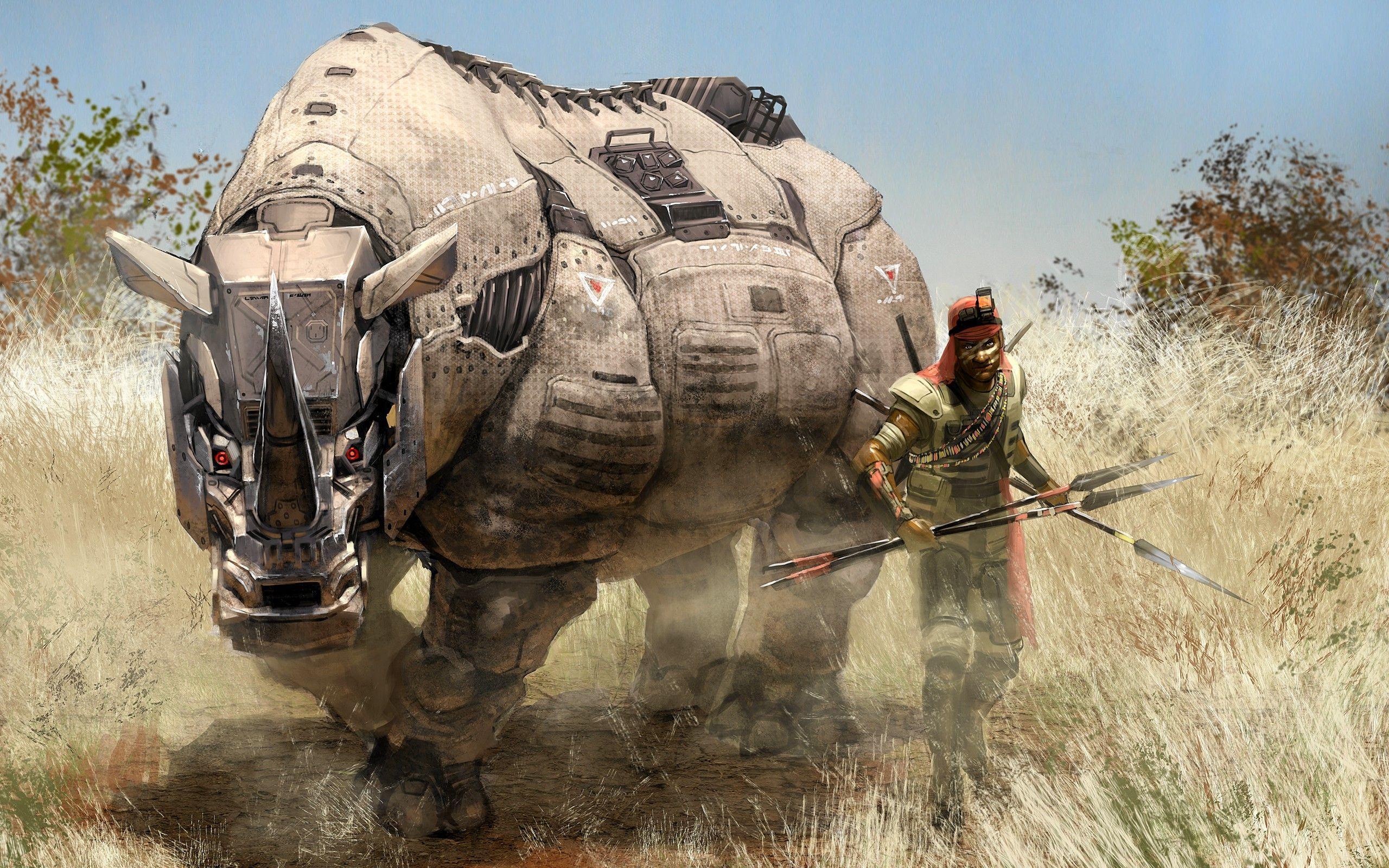 fantasy Art, Rhino Wallpaper HD / Desktop and Mobile Background