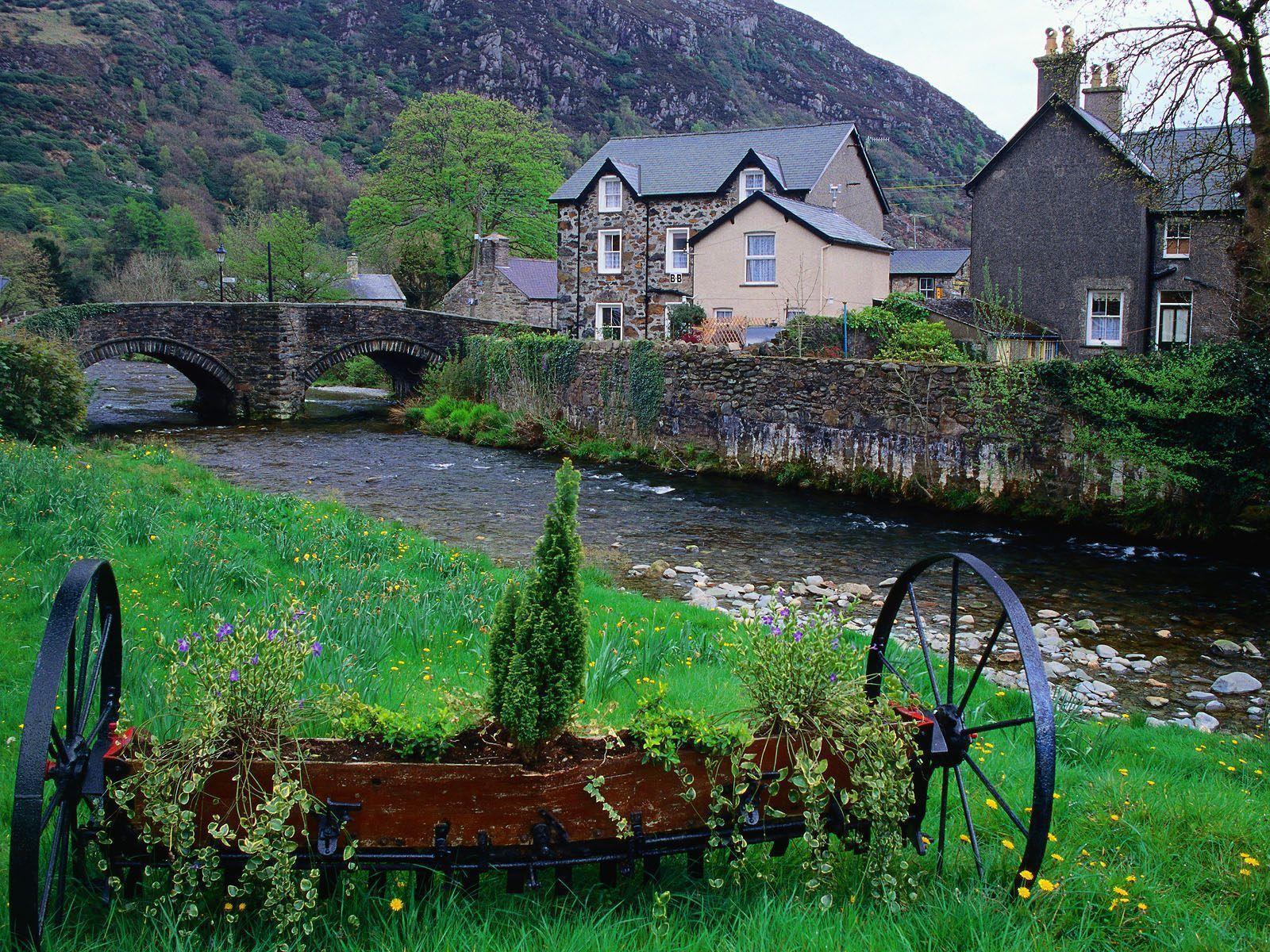 Village Of Beddgelert Snowdonia National Park Gwynedd Wales