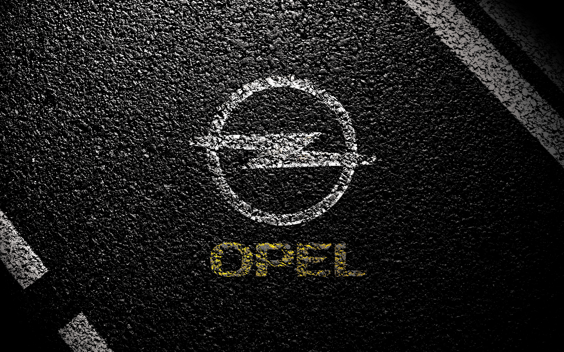 Opel symbol on asphalt wallpaper and image