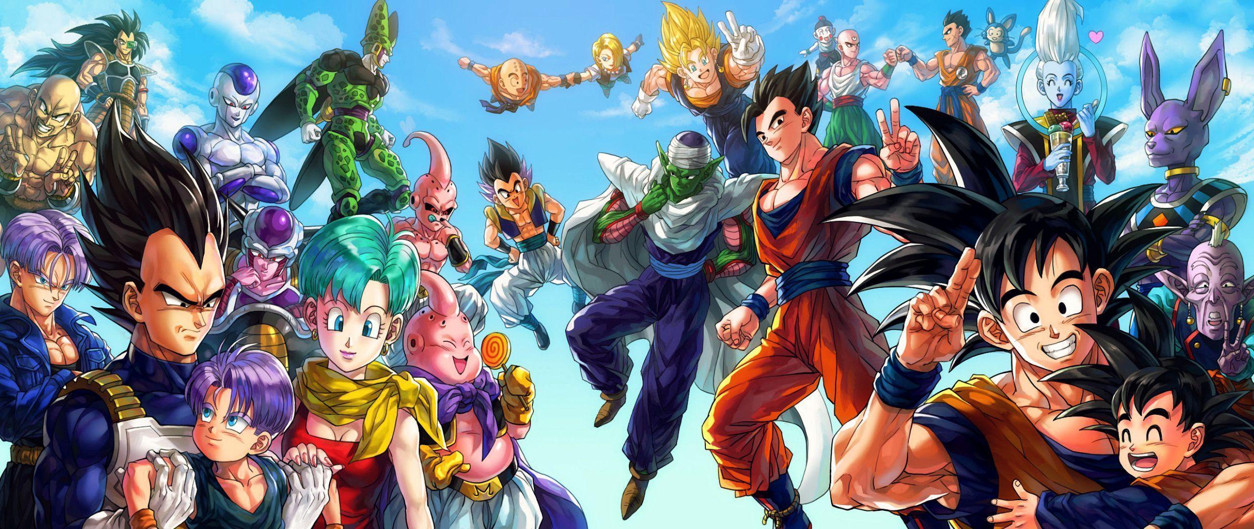 Dragon Ball, Goku, Gohan, Piccolo, Majin Buu, Bulma, Vegeta, Frieza, Cell and Android 18