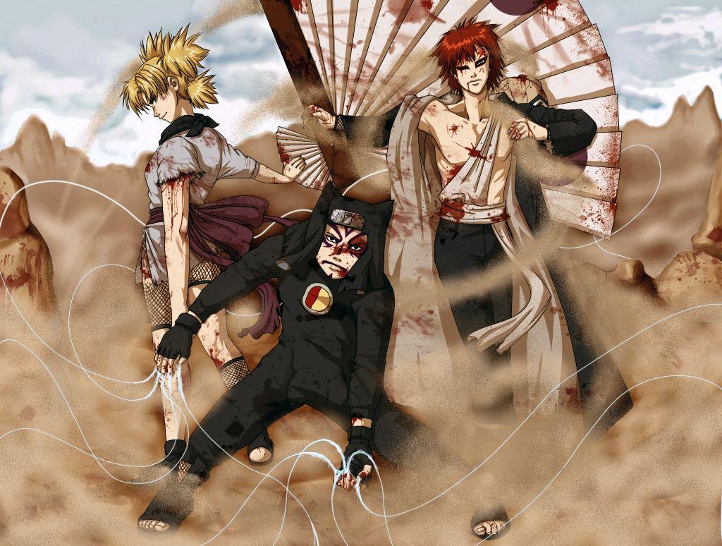 Temari, Kankuro and Gaara. Naruto. Art and