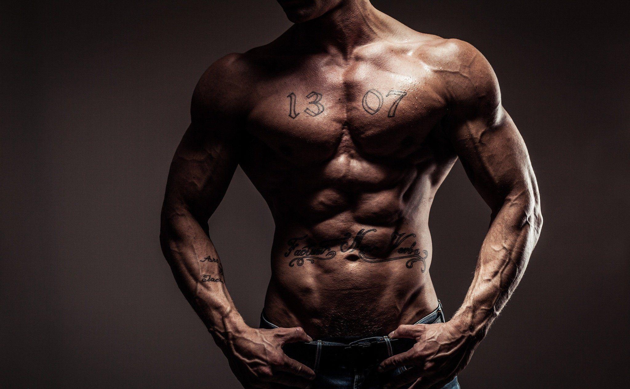 Man muscles backgrounds jeans tattoos sexy wallpapers.