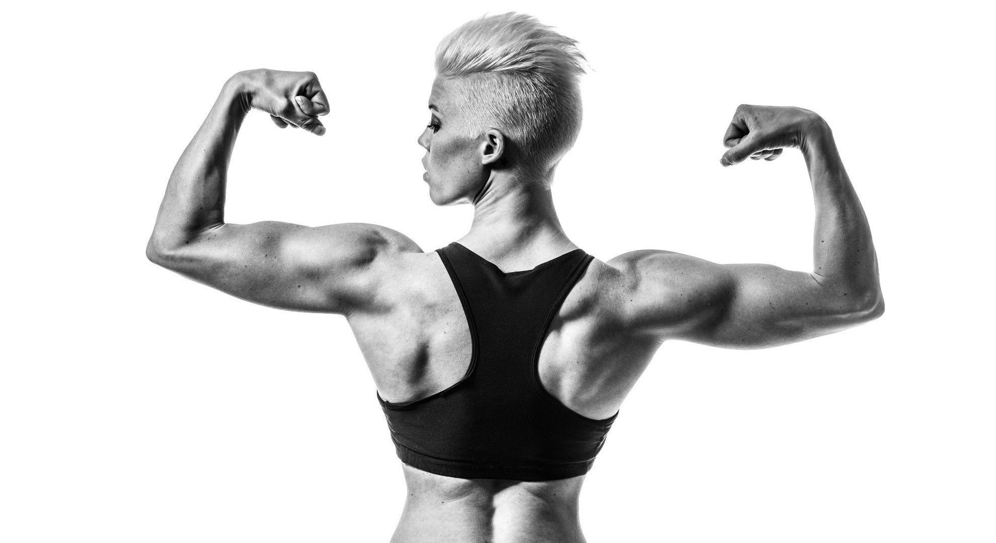 women, Fitness Model, Model, Muscles, Monochrome Wallpaper HD