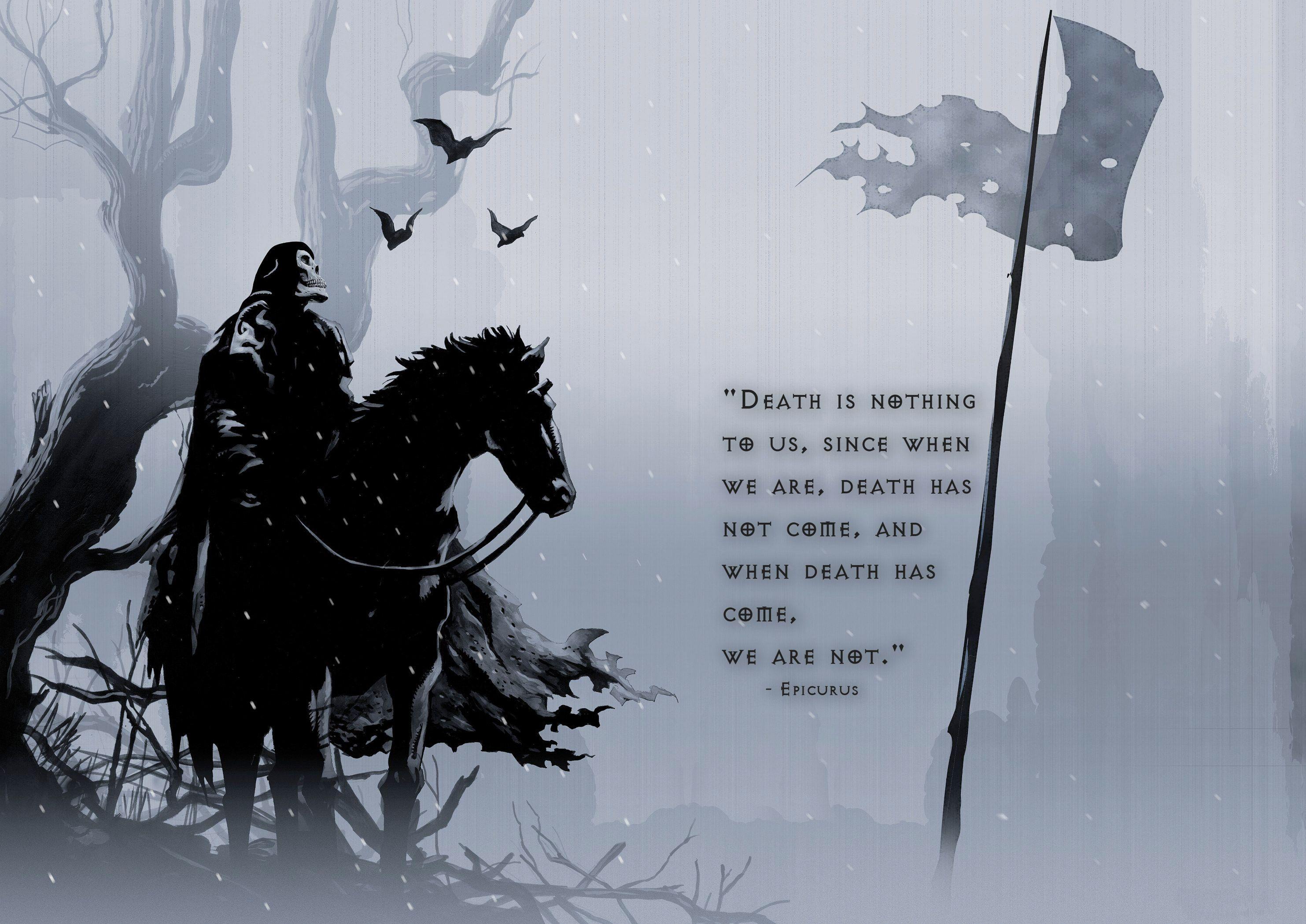 quote, Flag, Death, Trees, Bats, Horse, Philosophy Wallpaper HD