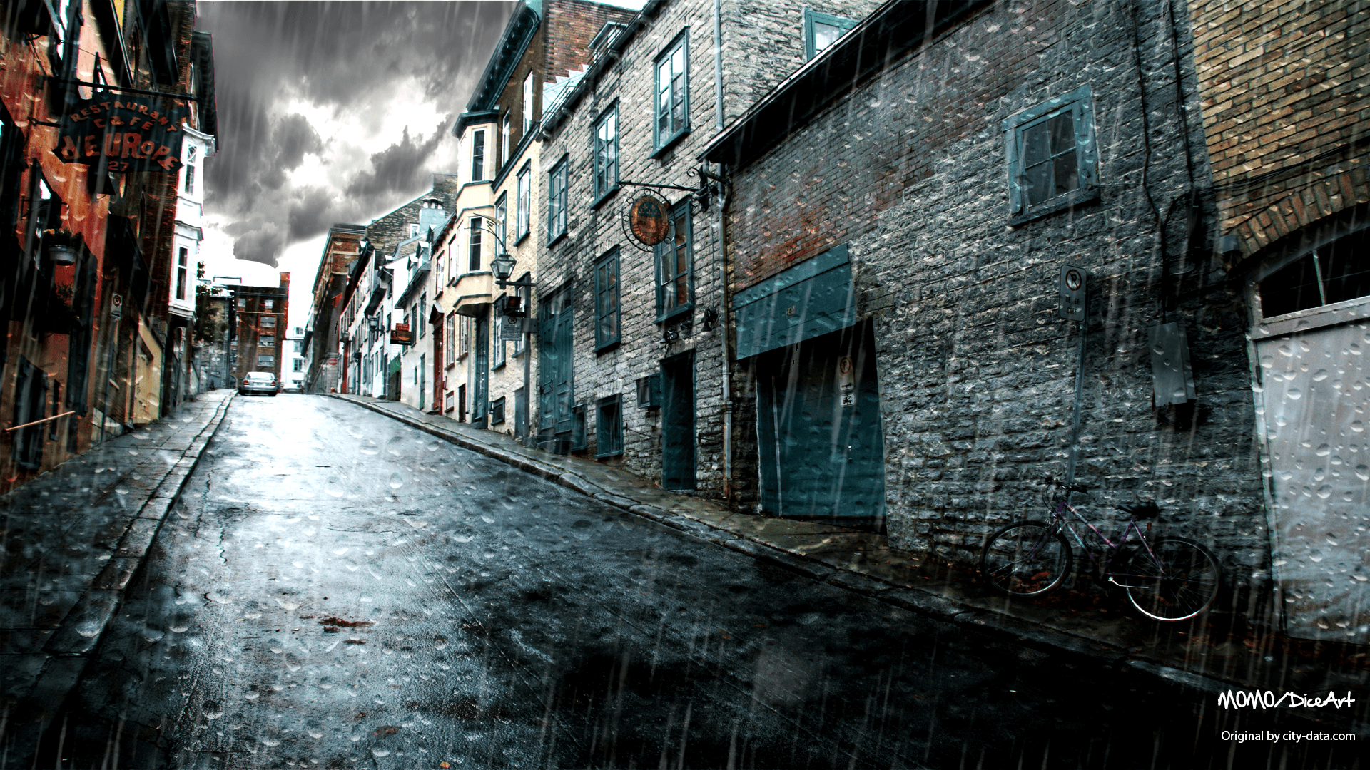 Rainy Street HD Wallpaper. Background Imagex1080