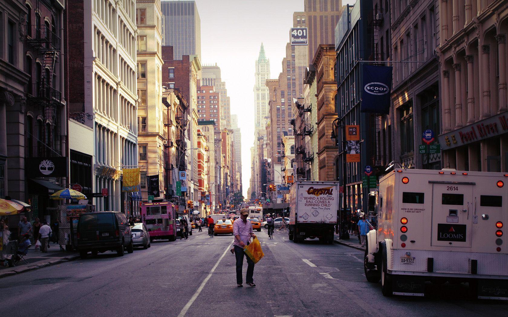 New York Night Street Wallpaper