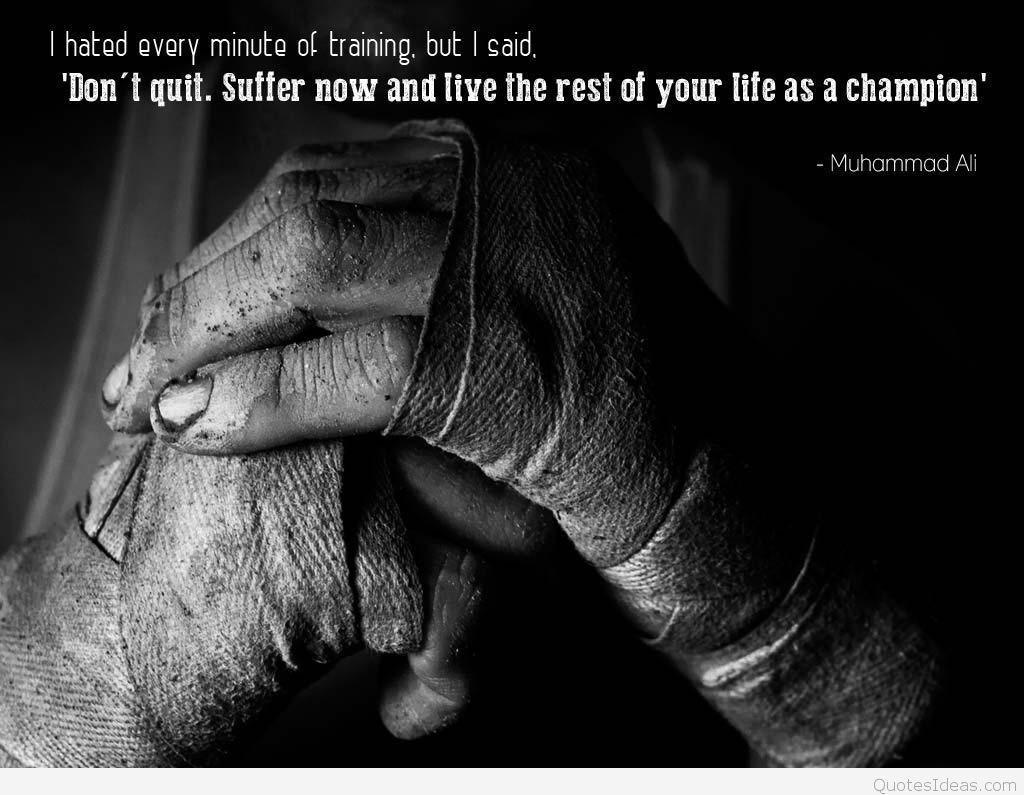Boxer Muhammad Ali quotes on wallpaper image