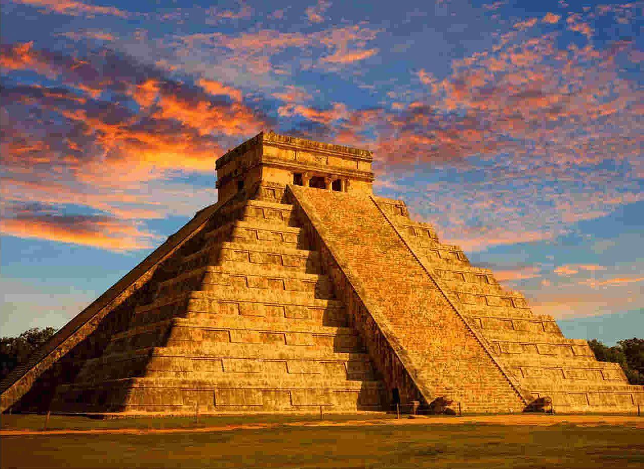 Sunset View Of Wonder Chichen Itza In Mexico wallpaper. Famous HD
