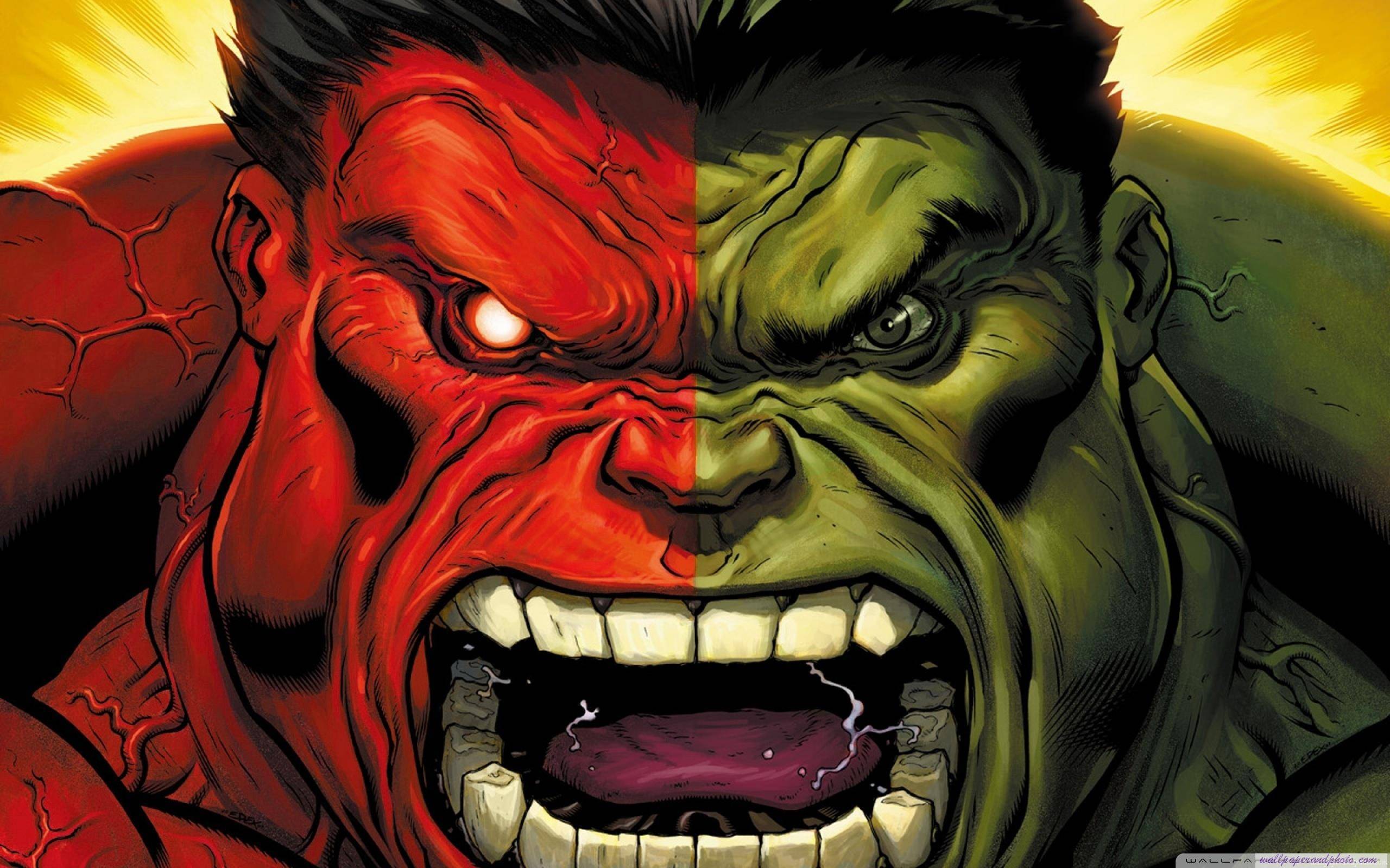 Red Hulk vs Green Hulk HD 16:9 16:10 desktop wallpaper: High