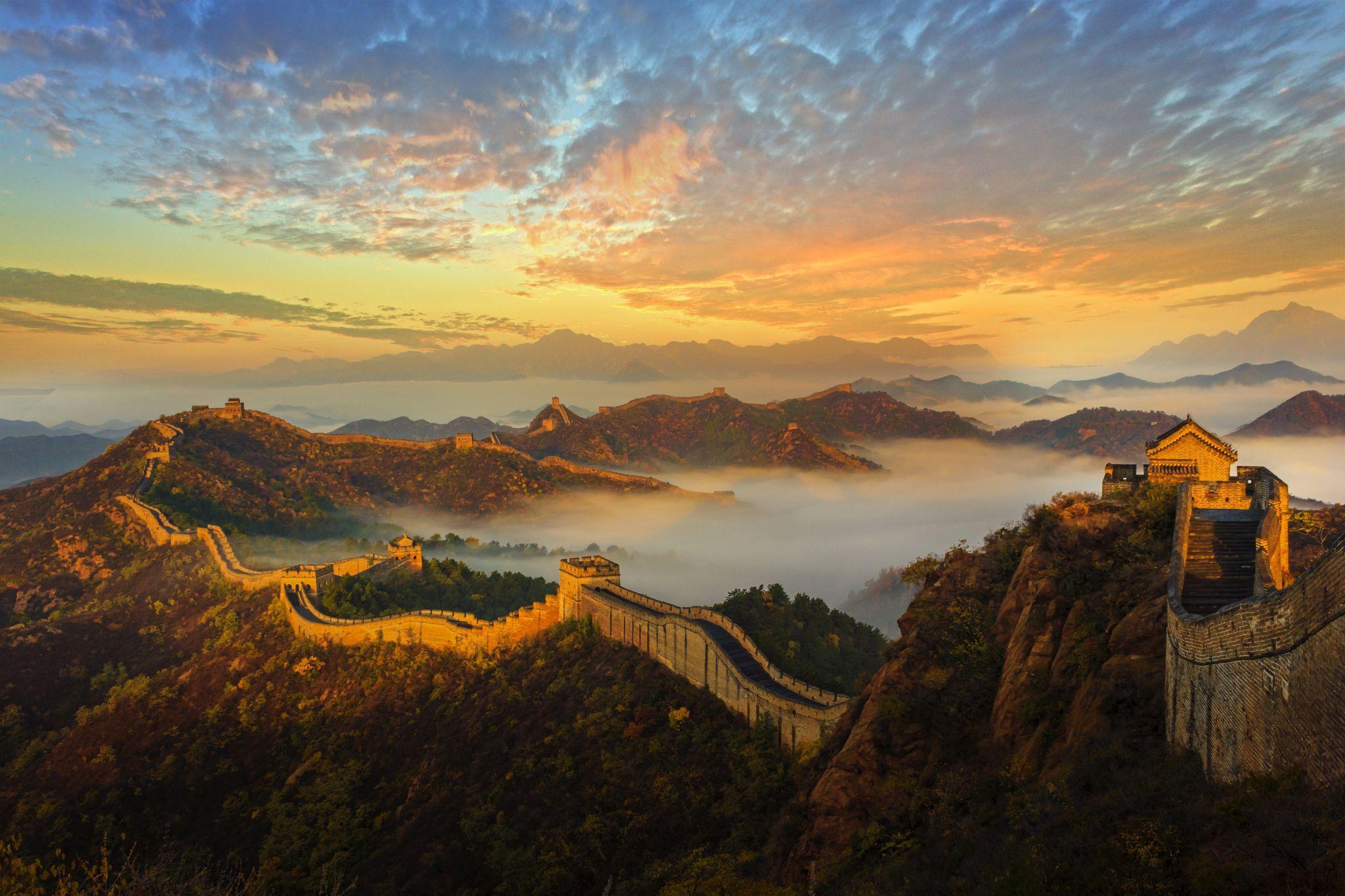 Great Wall of China Full HD Bakgrund and Bakgrundx1365