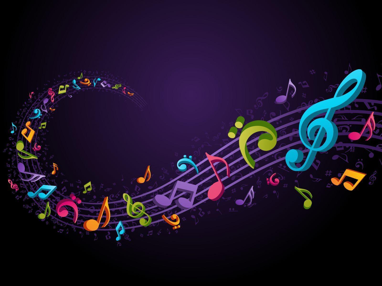Colorful Music Note Wallpaper