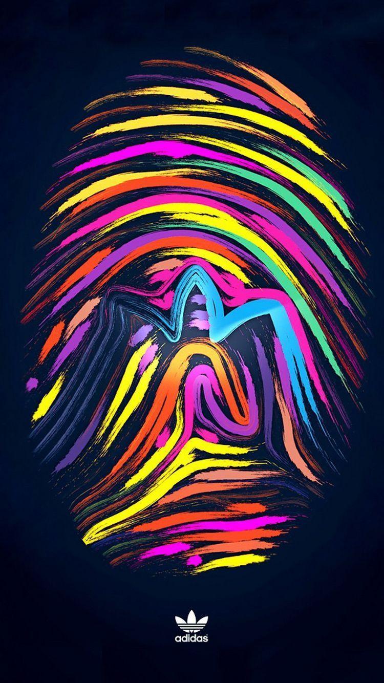 Fingerprint Colorful Adidas Logo iPhone 6 Wallpapers / iPod