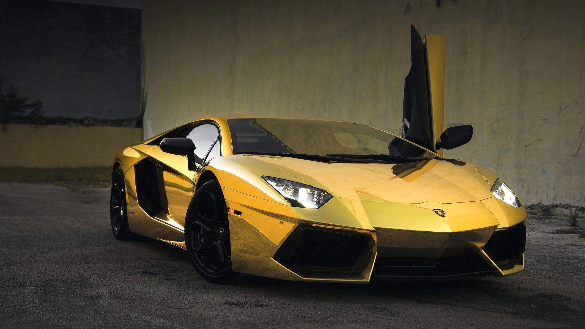 car wallpaper gold lamborgini aventador beautiful automobile