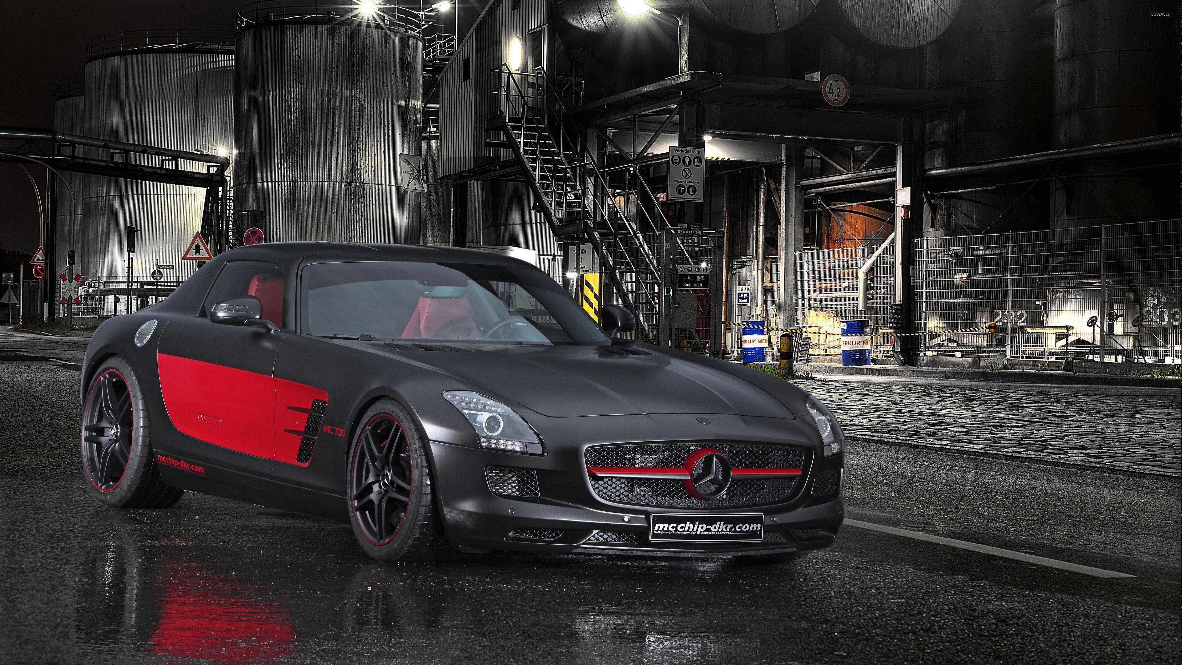 Black And Red Mcchip DKR Mercedes Benz SLS AMG With Open Doors