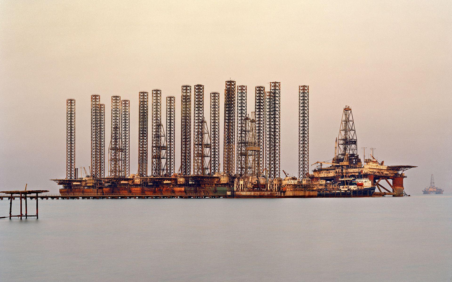 Oil Platform refinery factory ocean wallpaperx1200