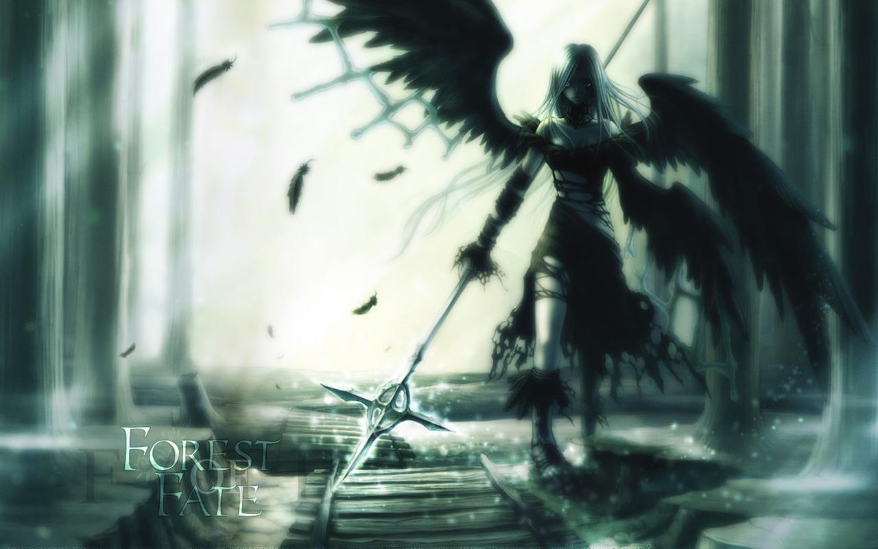 portrait of azrael angel of death, anime fantasy