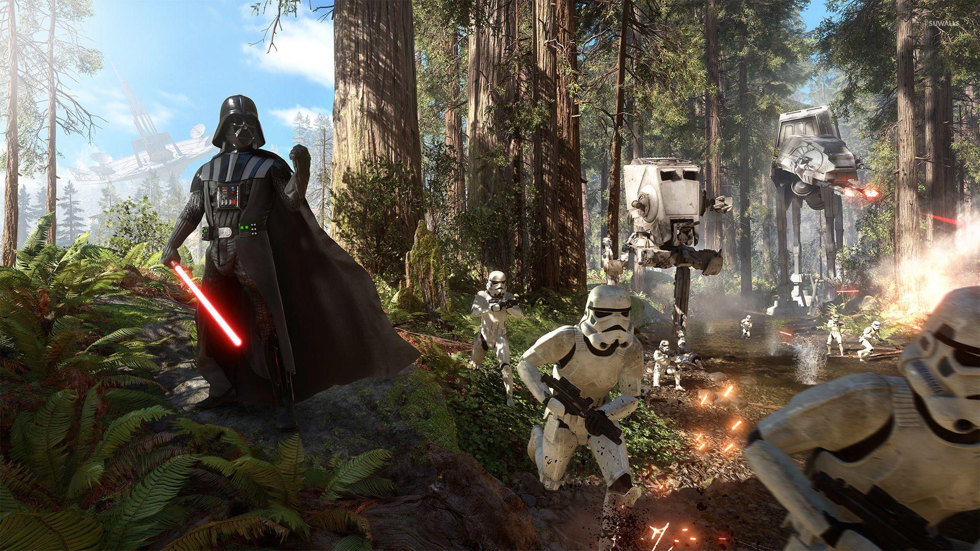 Darth Vader and Stormtroopers in Star Wars: Battlefront wallpaper wallpaper