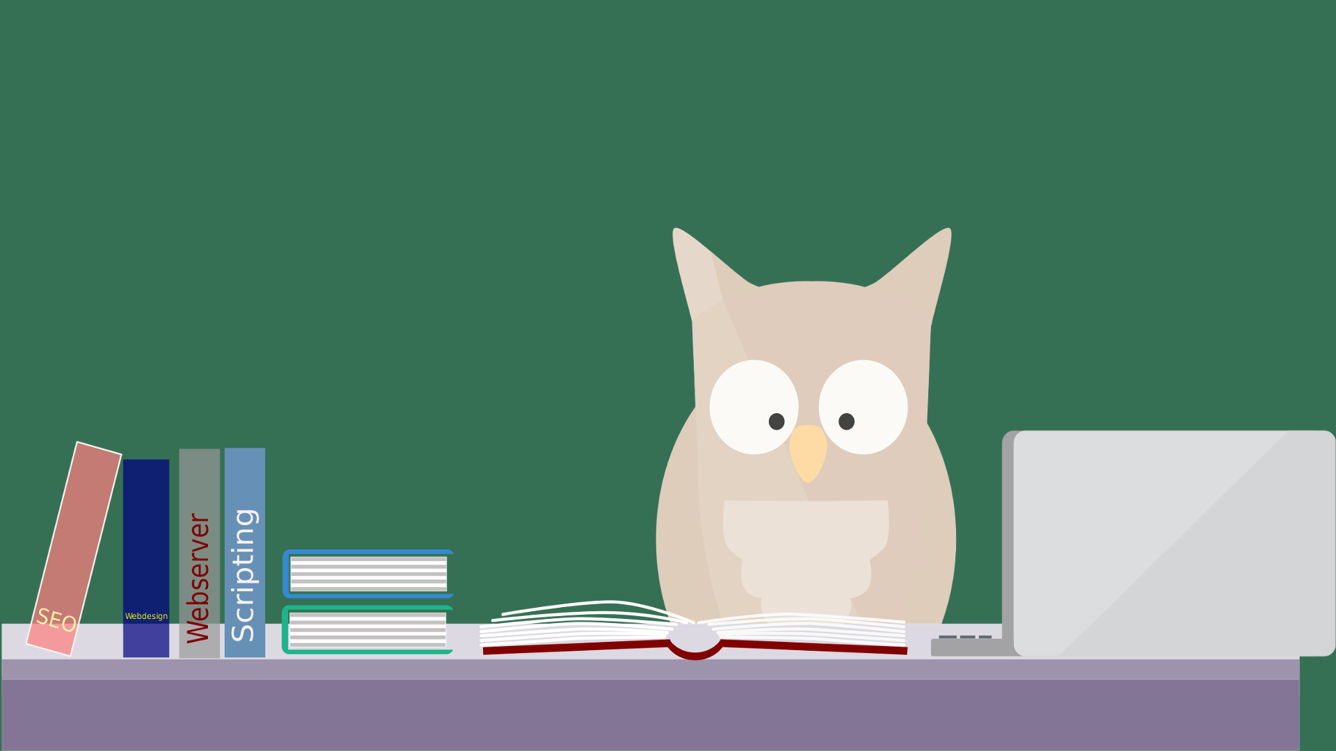 Learning Owl Flat Vector Wallpaper By Charlie Henson