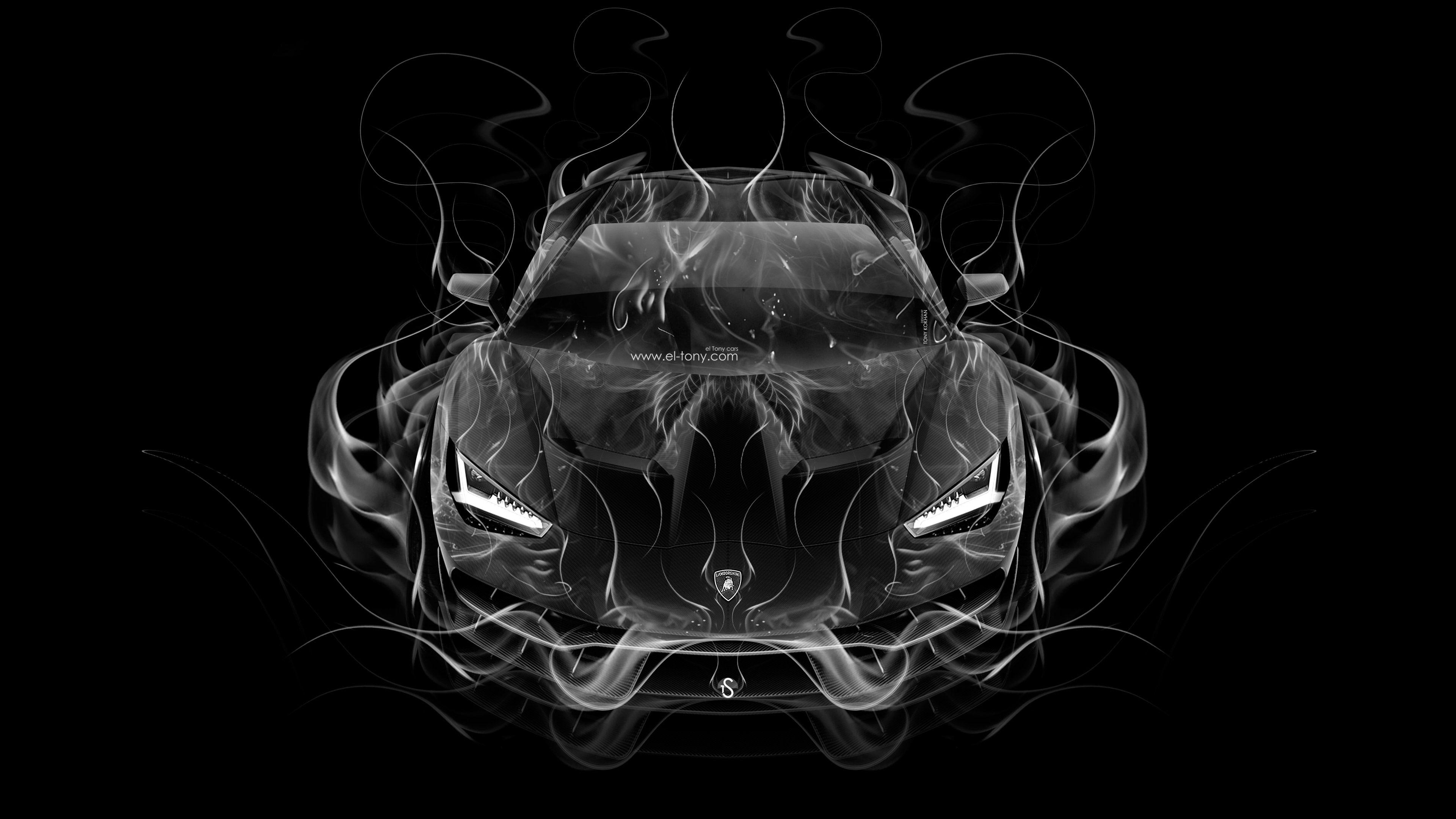 Lamborghini Centenario FrontUp Super Fire Abstract Car 2016