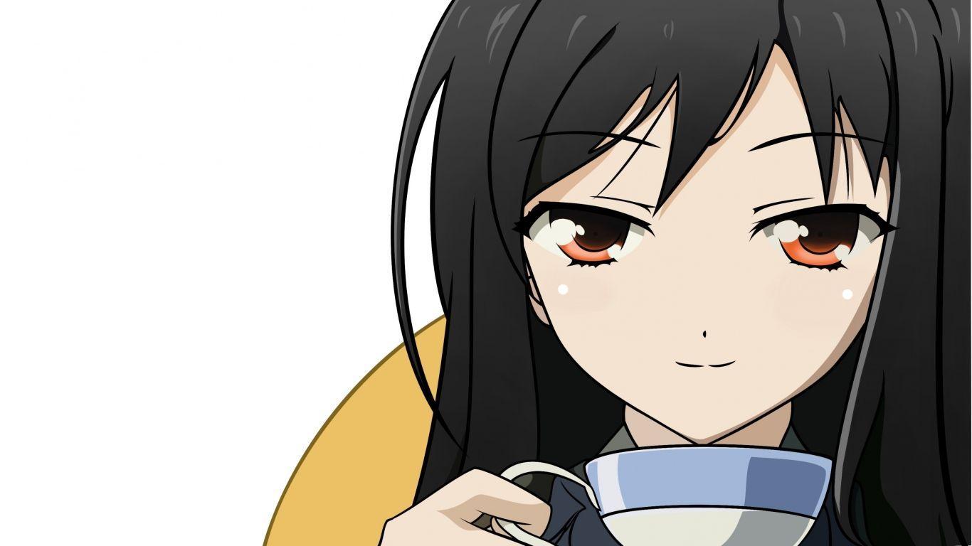 Download Wallpaper 1366x768 Accel world, Girl, Brunette, Cup