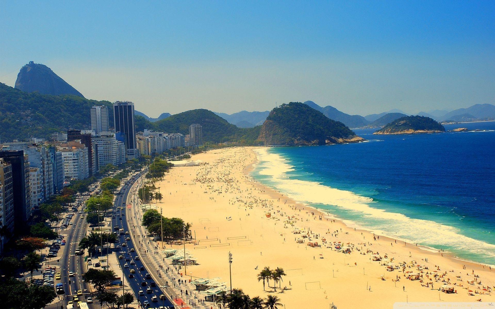 Copacabana Beach, Aerial View Of Rio de Janeiro, Brazil HD desktop