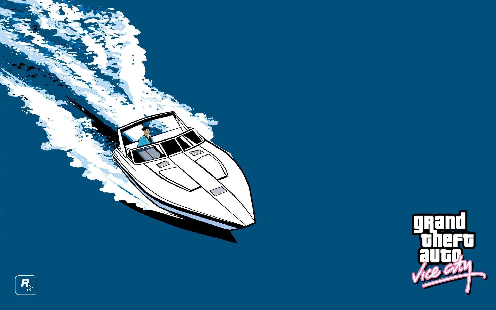 Grand Theft Auto Vice City, Boat, Sea, Rockstar Games, Logo