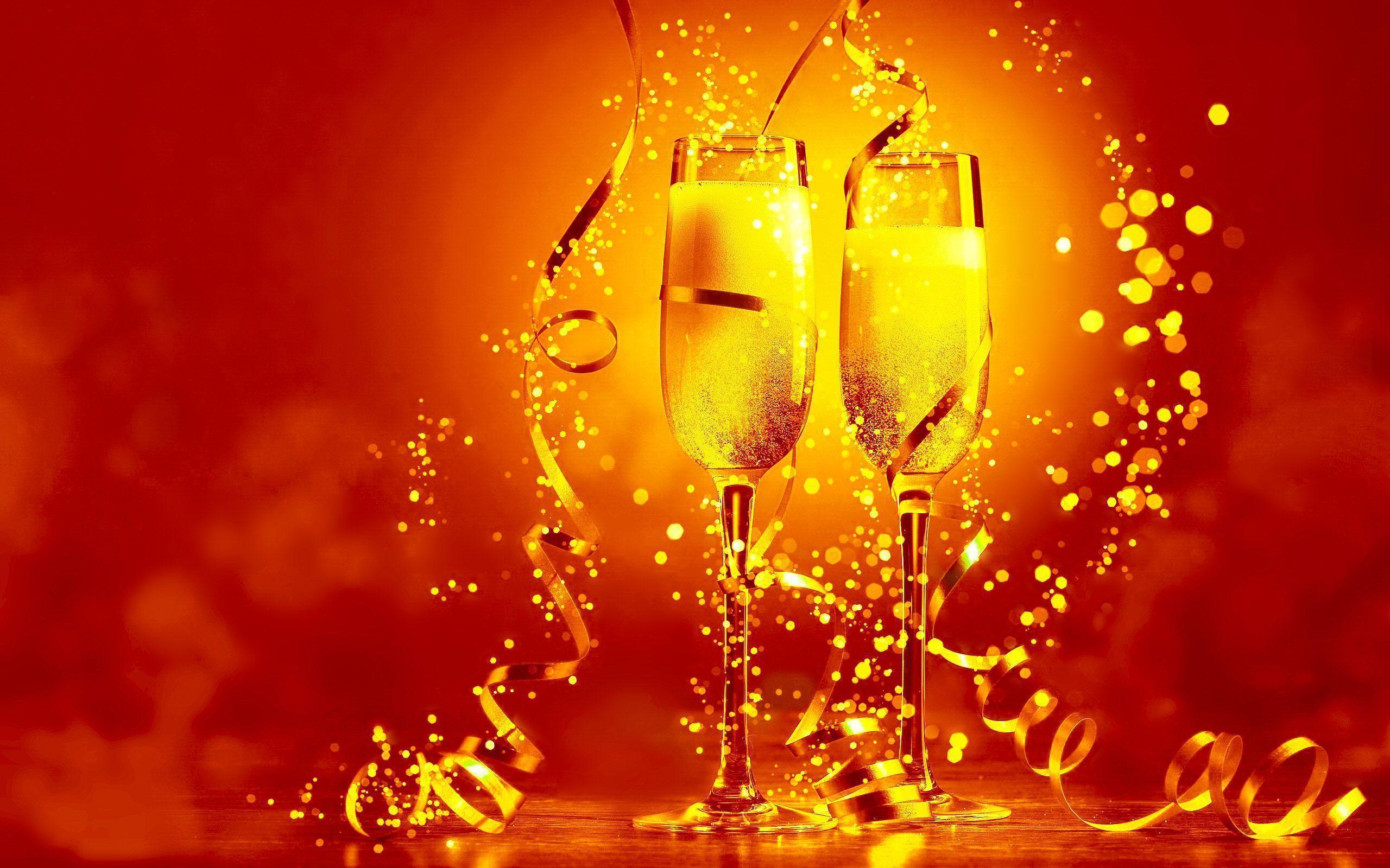 A Champagne Toast to the New Year HD Wallpaper