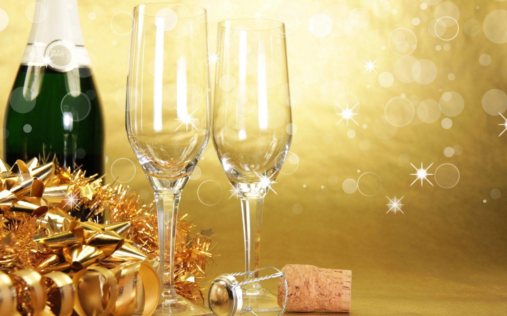 Wallpaper Christmas Champagne And Glasses x 1200