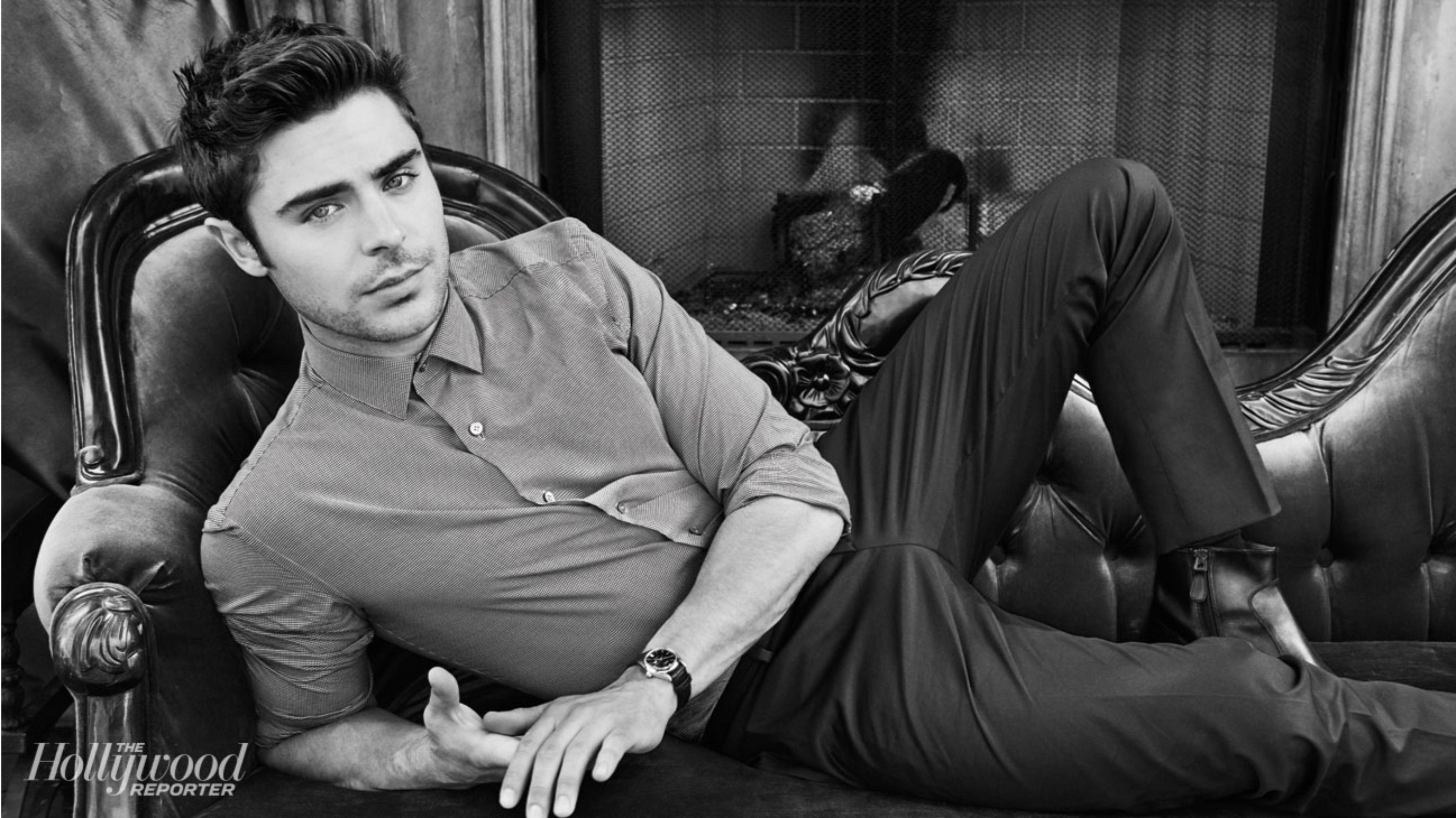 Black and White 4K Zac Efron Wallpaper. Free 4K Wallpaper
