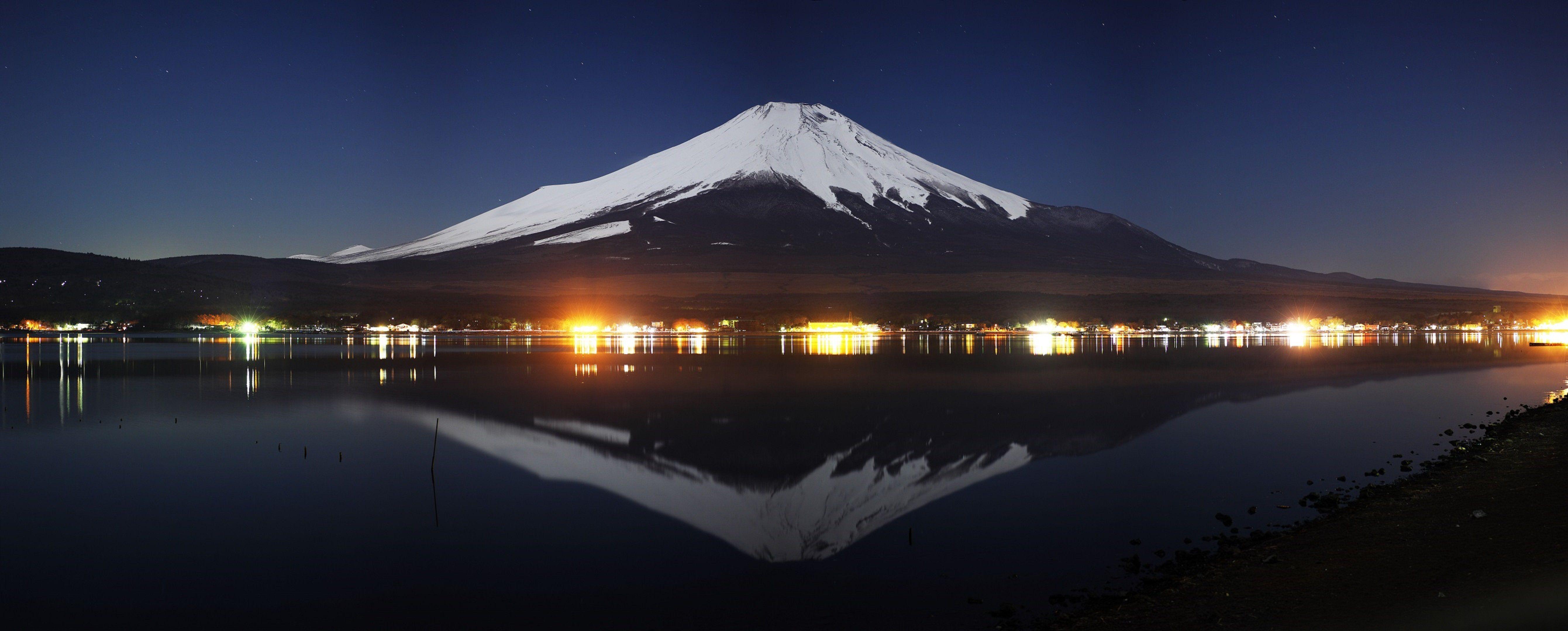 Dual Monitor 4k Wallpaper 7680 X 2160 Fuji Panoramic 富士山 Yamanashi ...