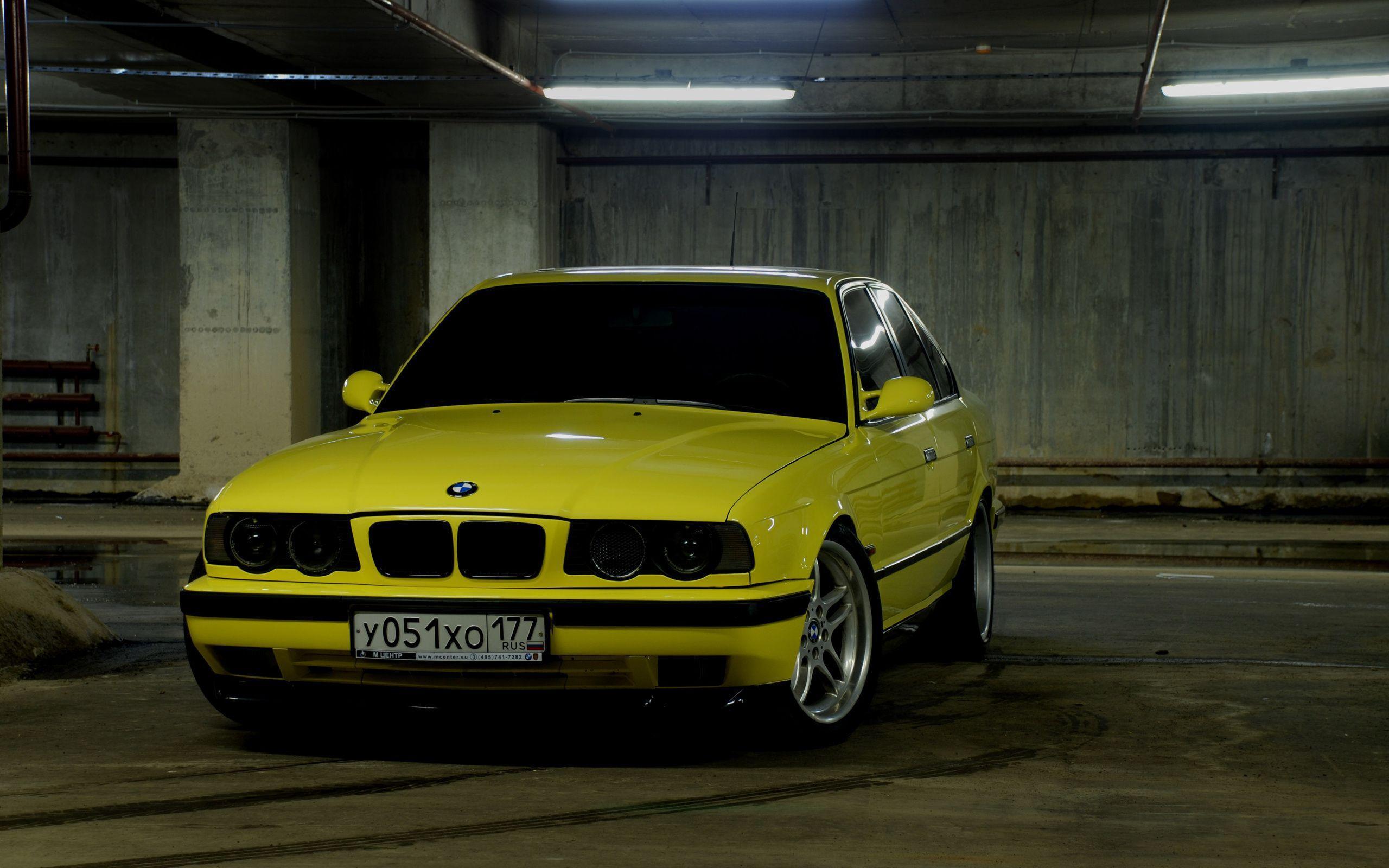 Bmw, Parking, M Yellow, E34 Wallpaper and Picture