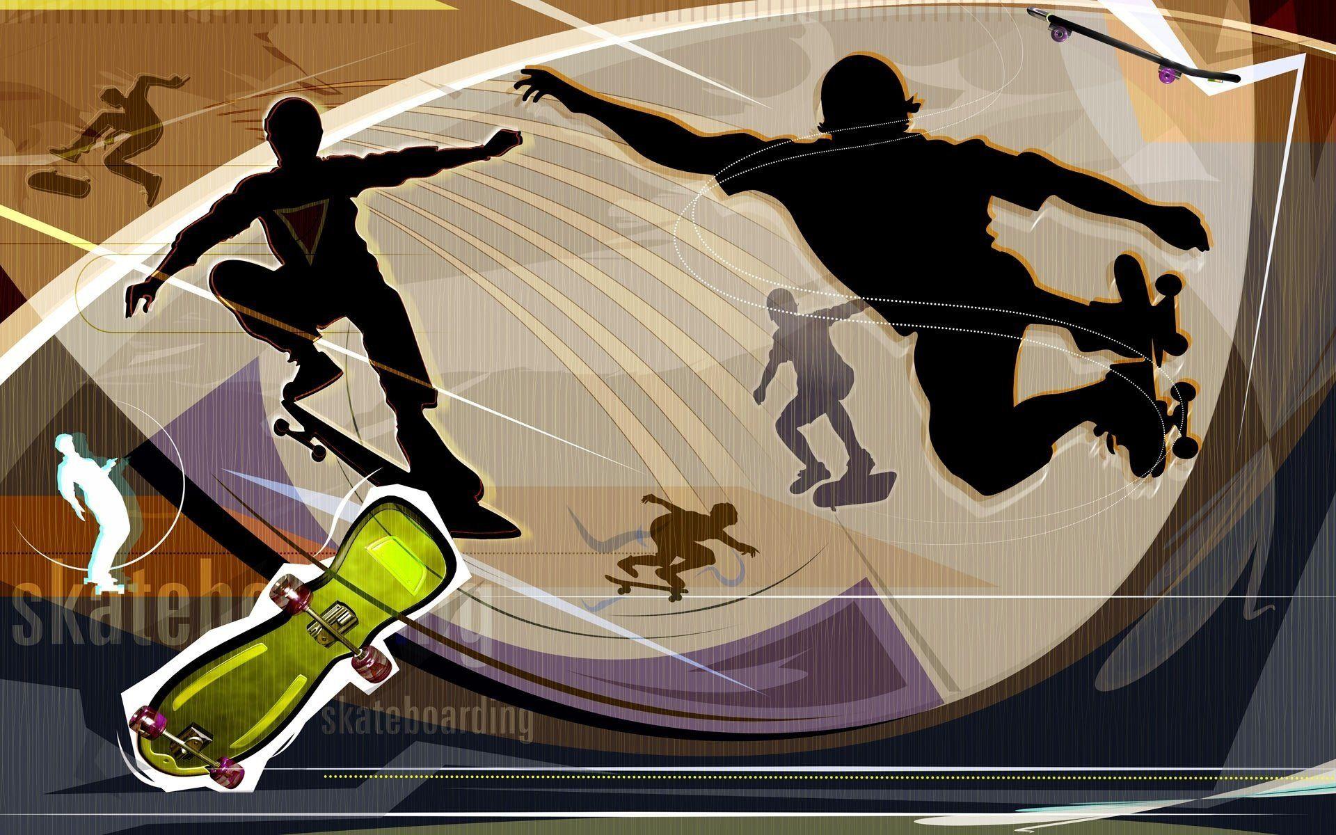 skateboard board skateboard rollers silhouette sports