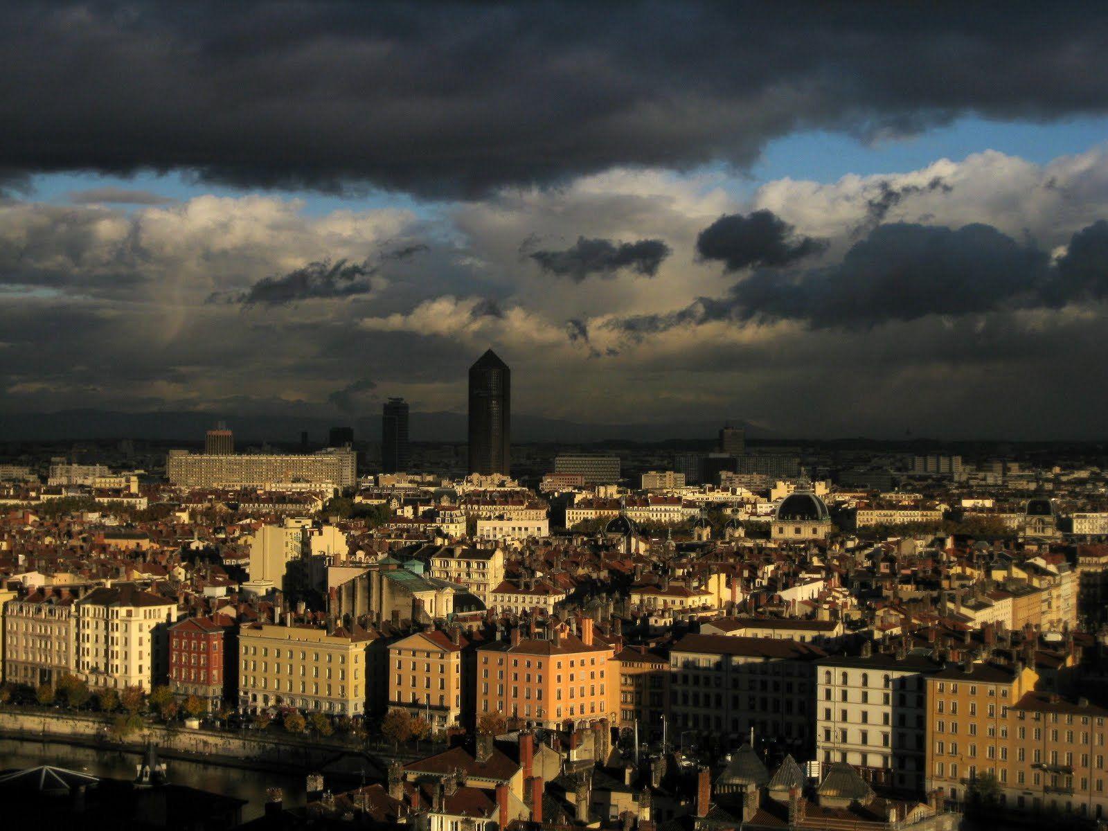 Clouds over the city of Lyon, France wallpaper and image