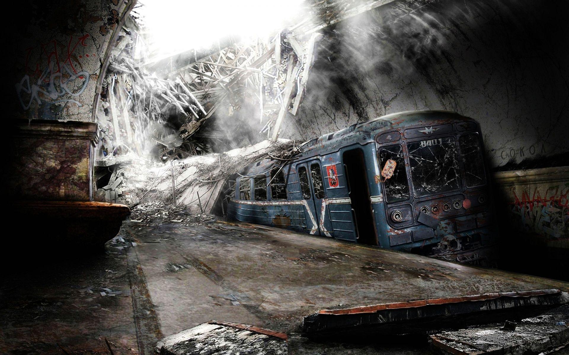 Wallpaper Abandoned Underground Railway For Your 1920x1200