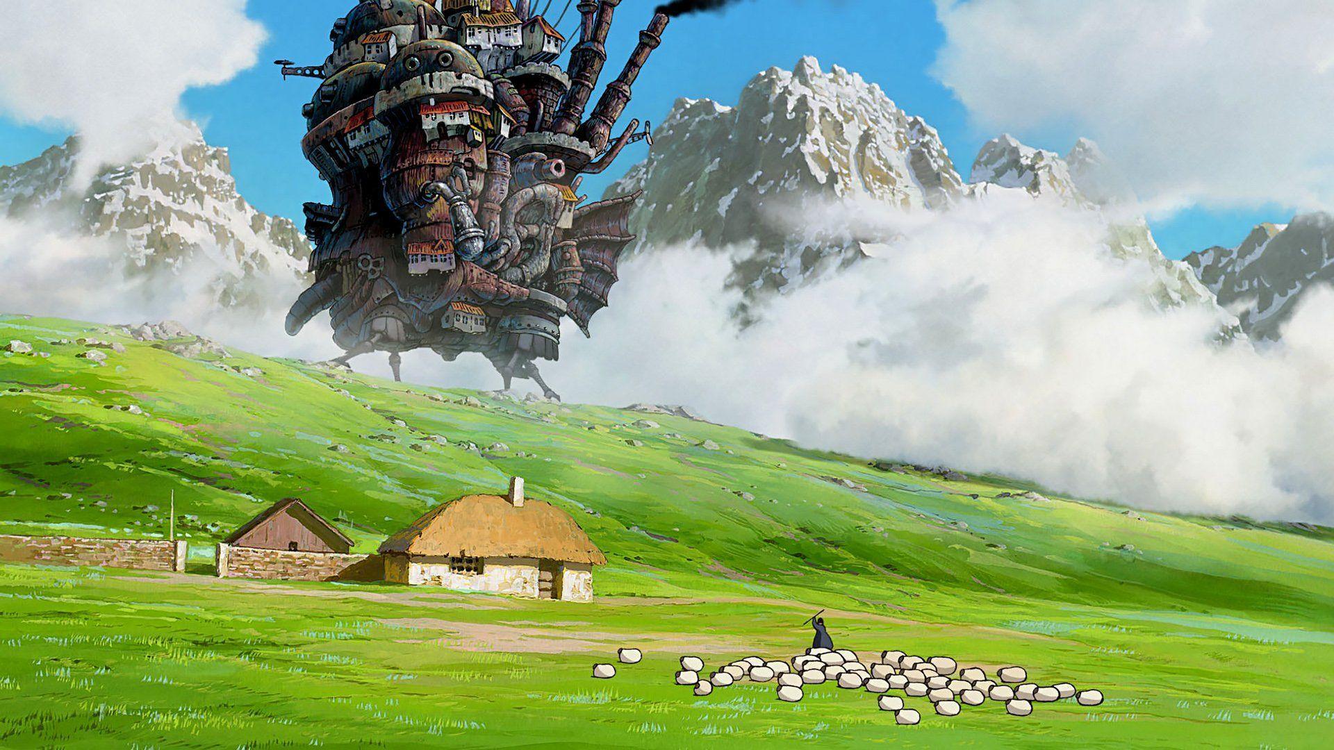 Moving Castle Mountain Sheep HD Wallpaper