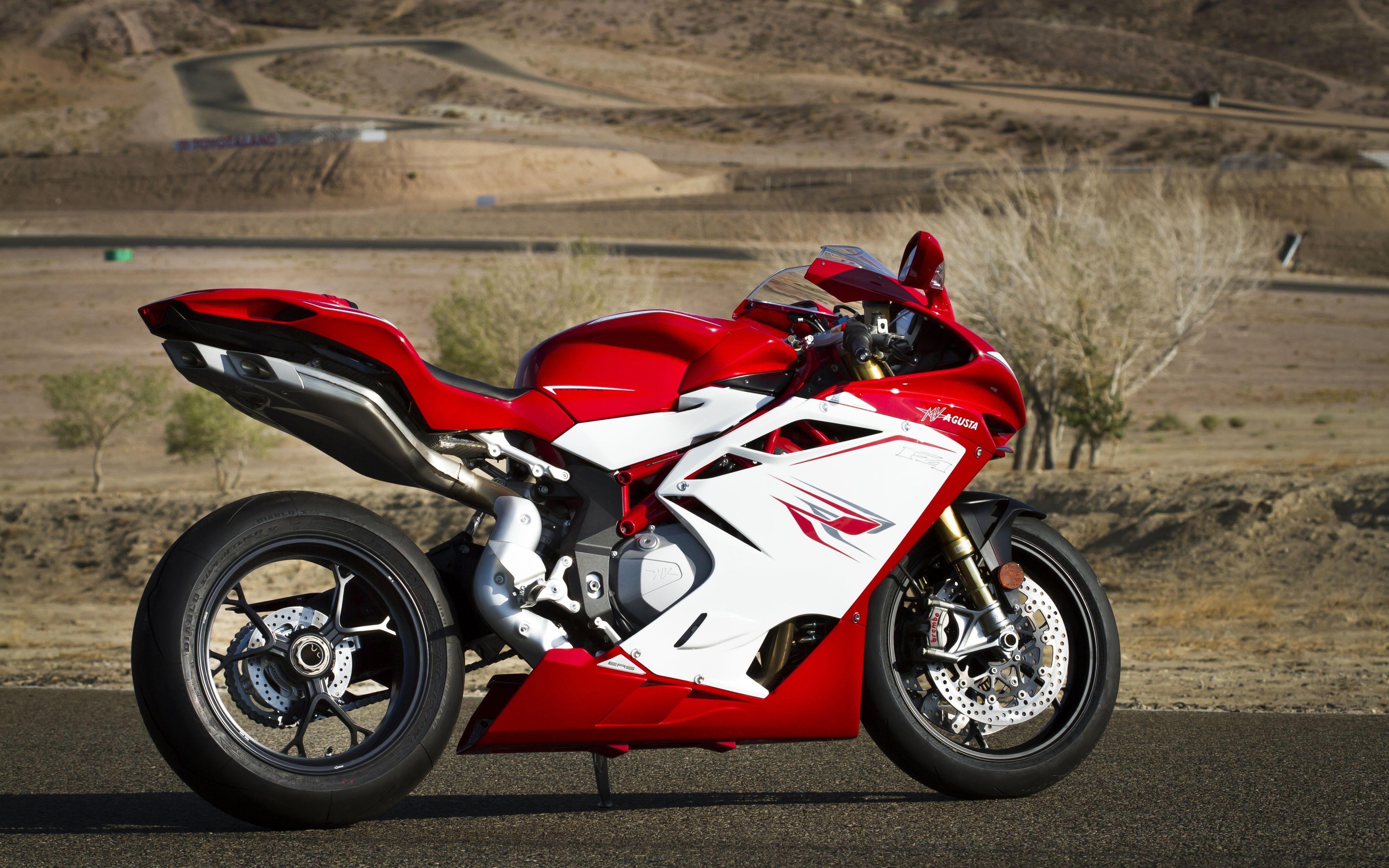 Download Wallpaper 3840x2400 Mv agusta, F Motorcycle, Side, Red