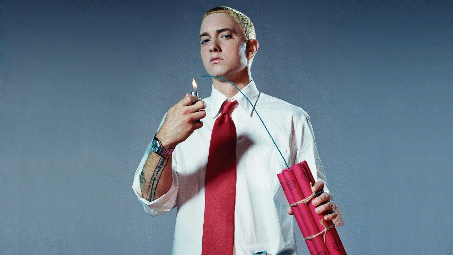 tie, Eminem, dynamite, rapper, TNT, white shirt wallpaper