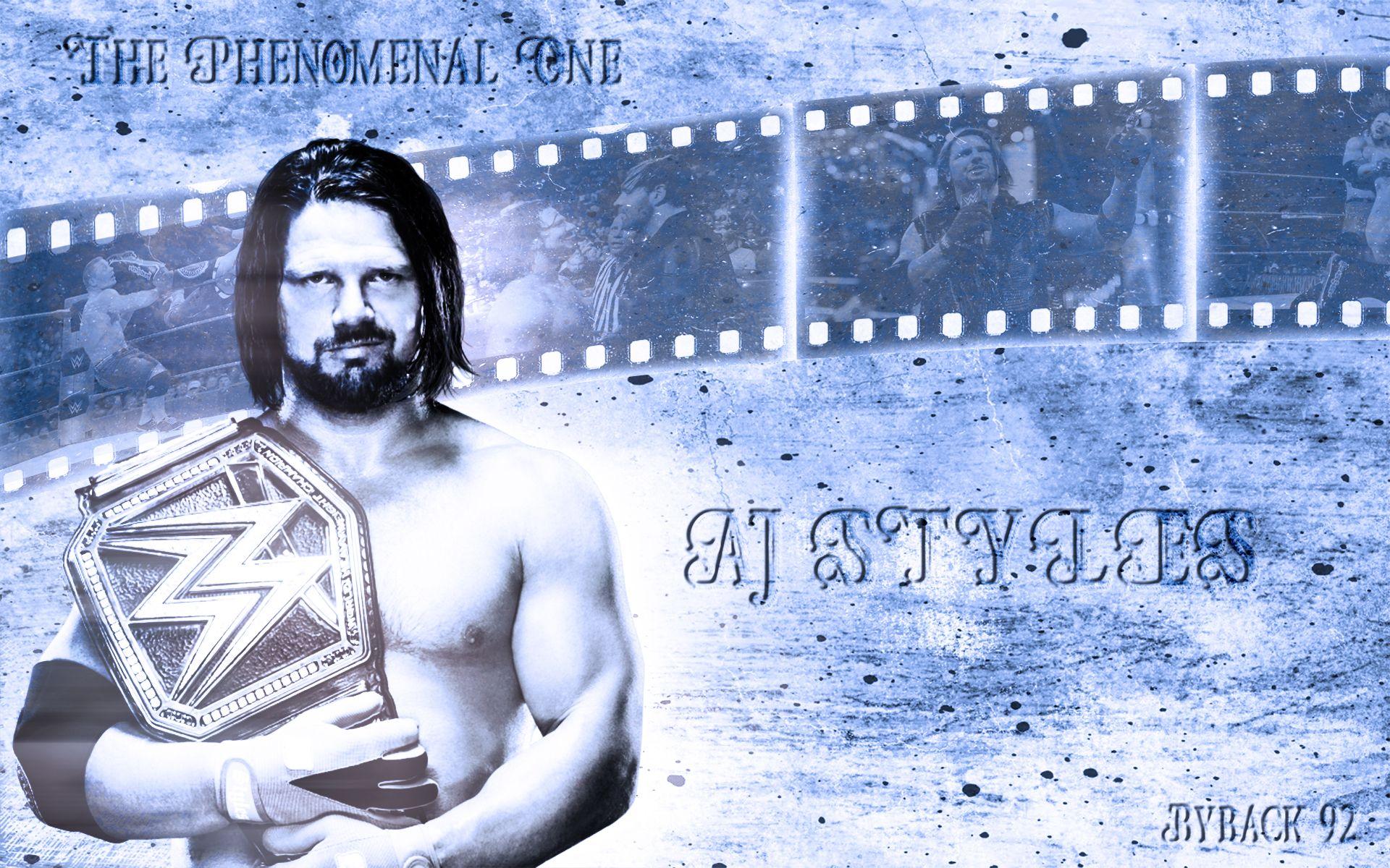 AJ Styles WWE World Champion Wallpaper