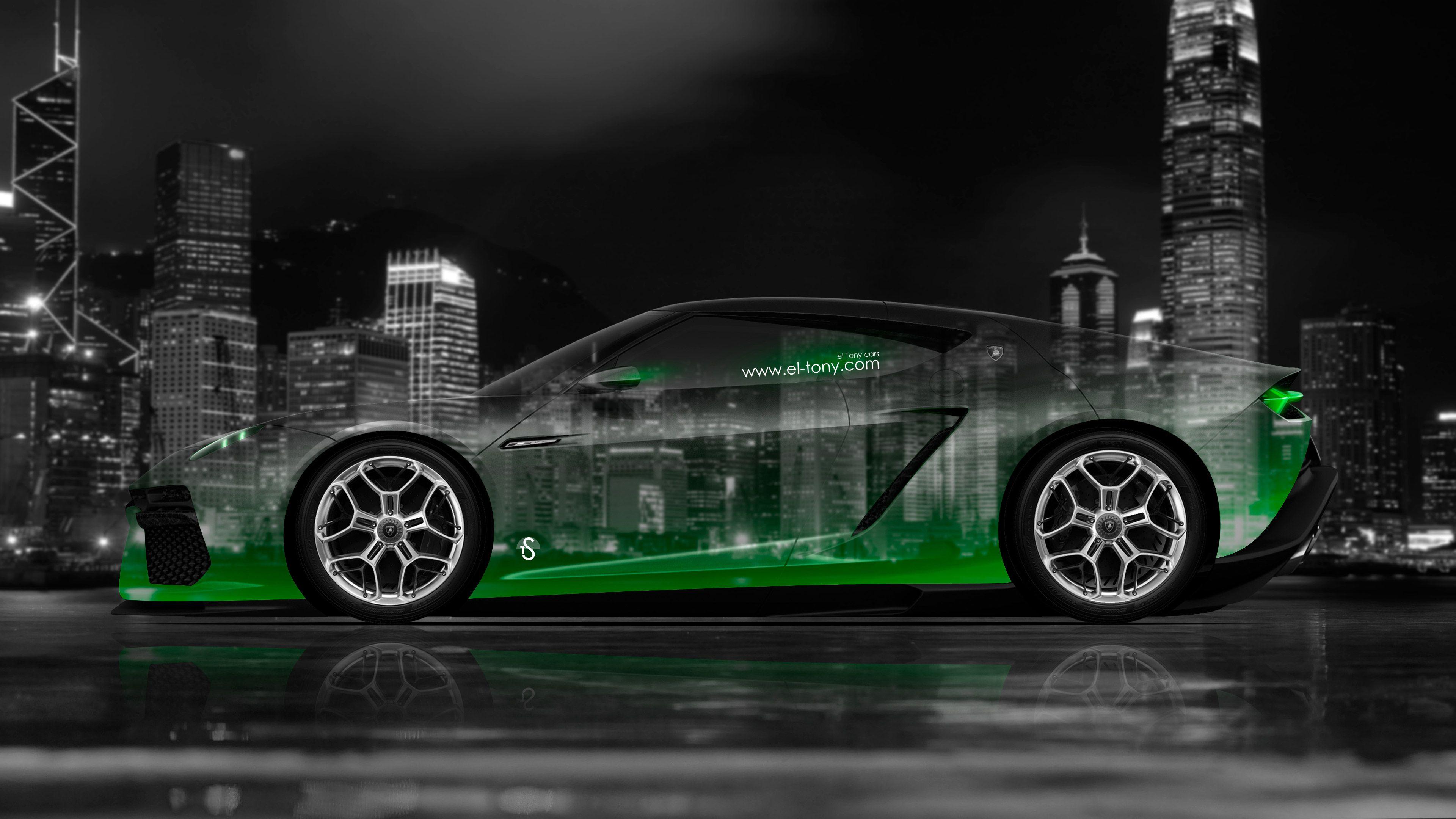4K Lamborghini Asterion Side Crystal City Car 2014