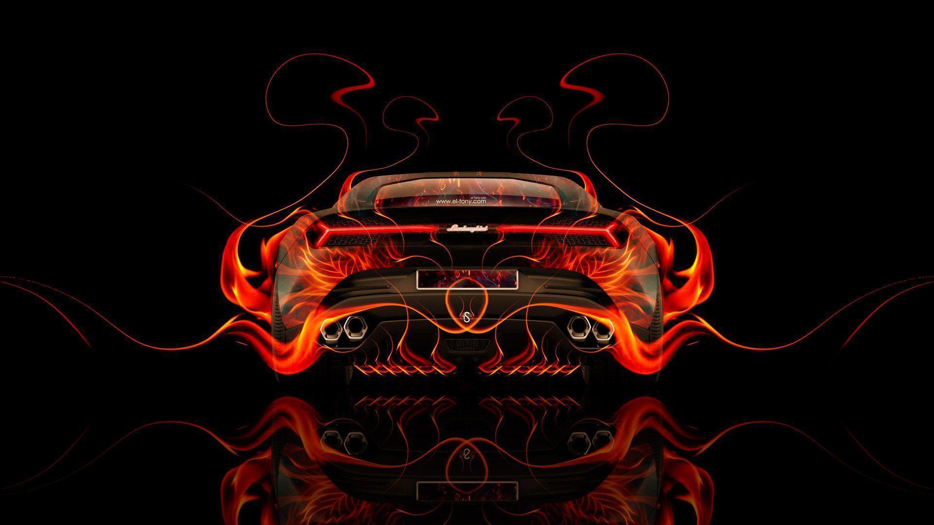 Lamborghini Asterion Back Fire Abstract Car 2014