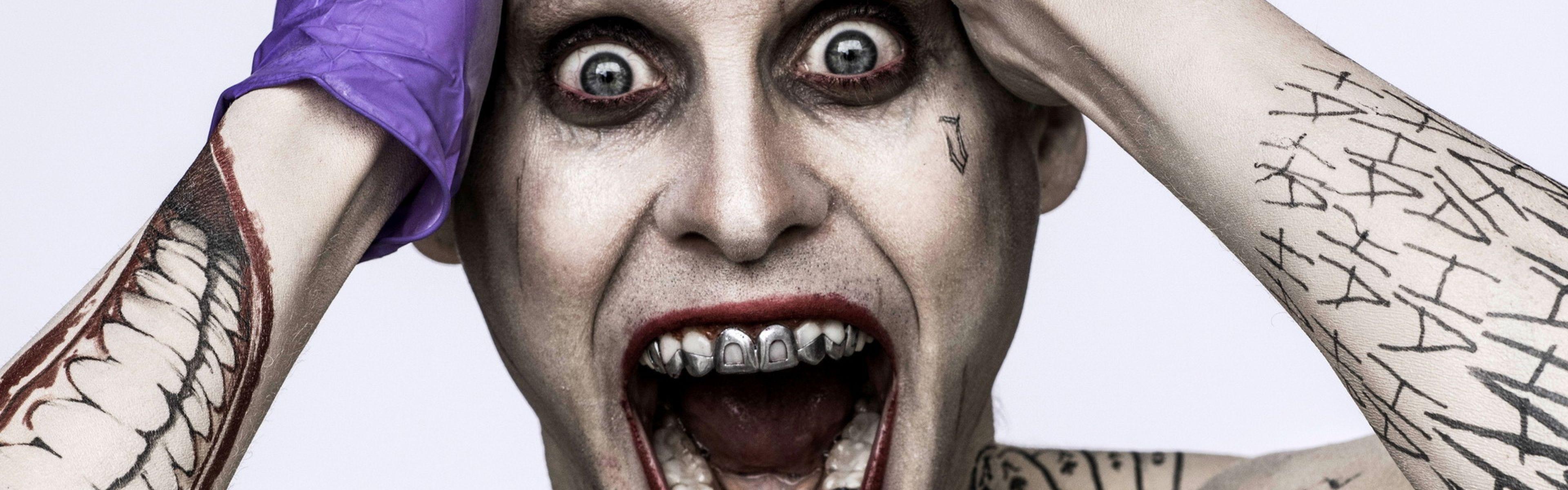 Download Wallpapers 3840x1200 Suicide squad, Joker, Jared leto Dual