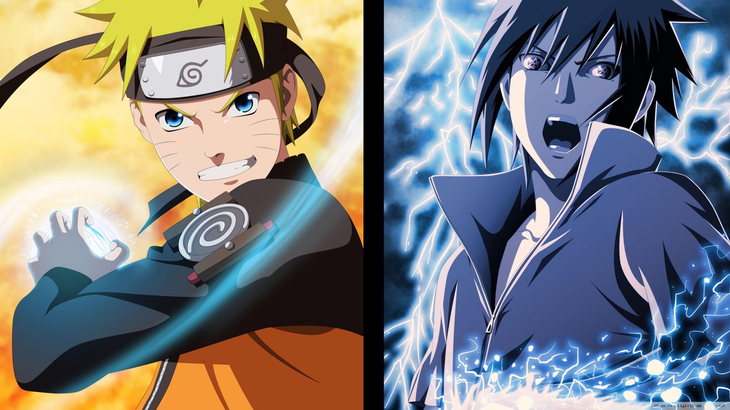 Naruto and Sasuke HD desktop wallpaper, Widescreen